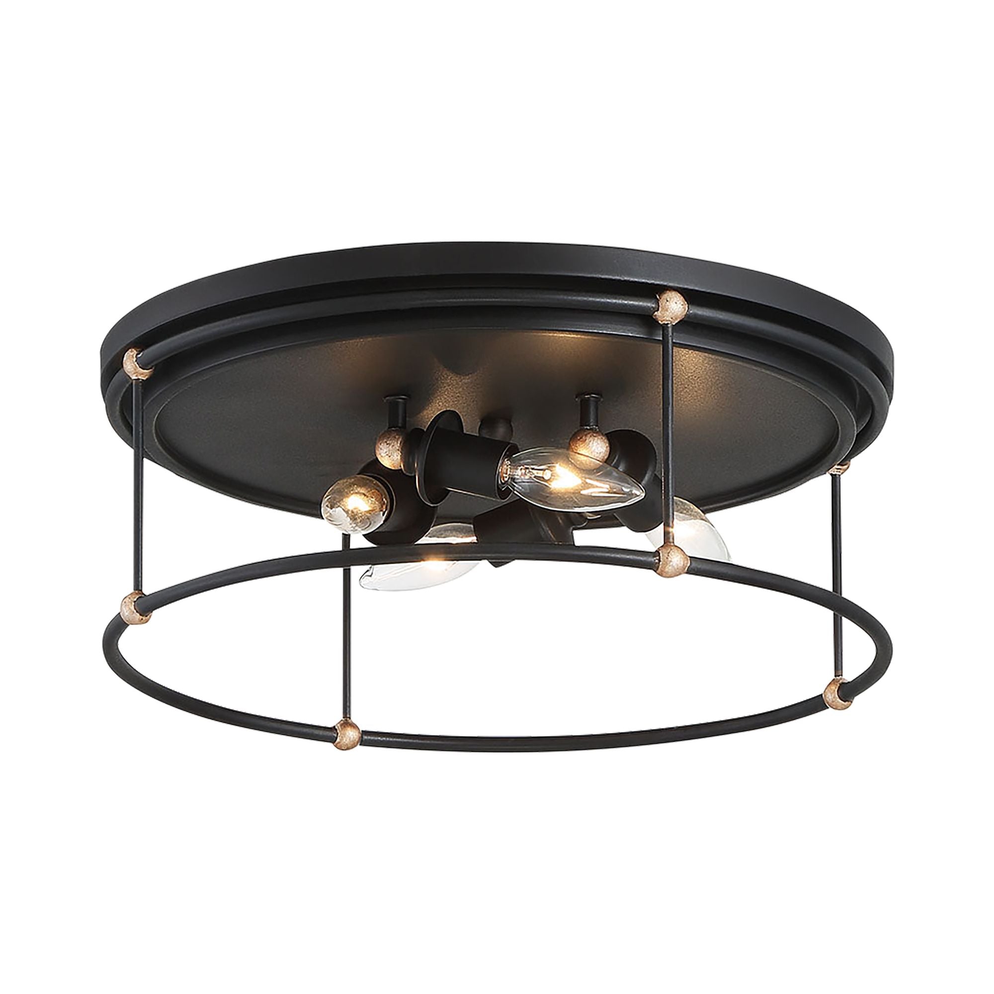 Westchester County 17" 4-Light Flush Mount, Sand Coal & Gold Finish