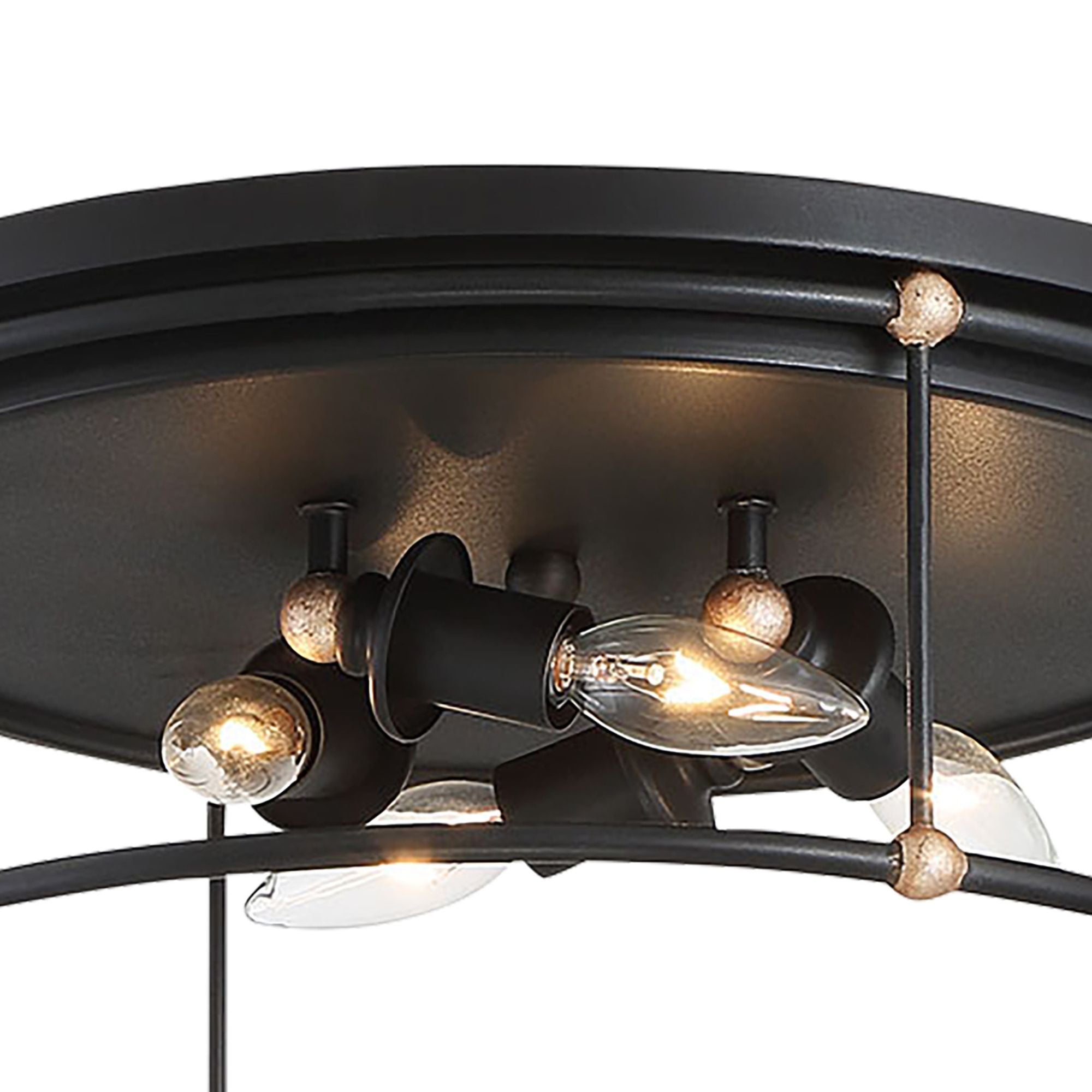Westchester County 17" Flush Mount, Sand Coal & Gold Finish