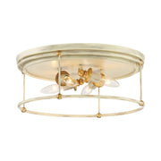 Westchester County 17" Flush Mount, Farmhouse White & Gold Finish