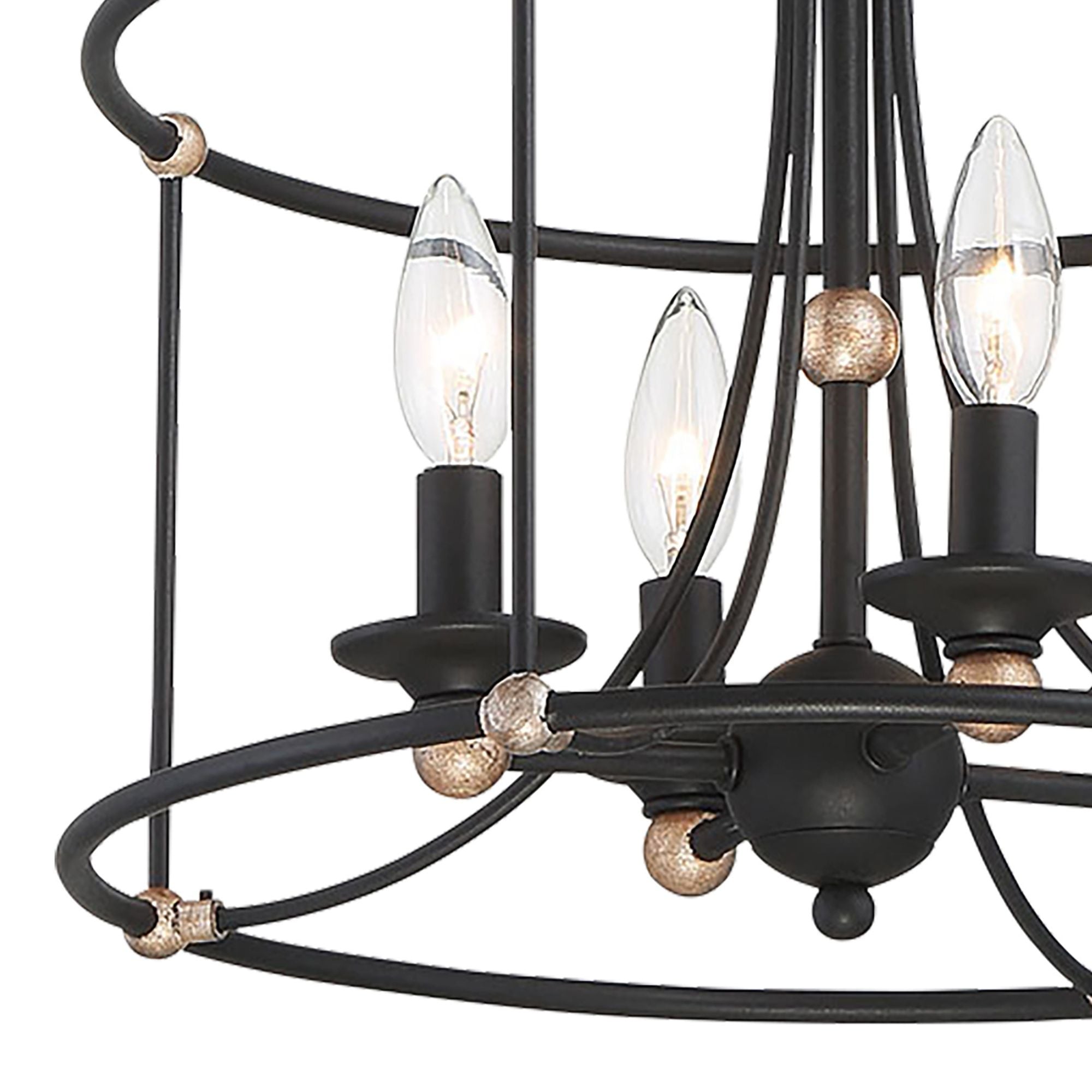Westchester County 16" 4-Light Semi-Flush Mount, Sand Coal & Gold Finish