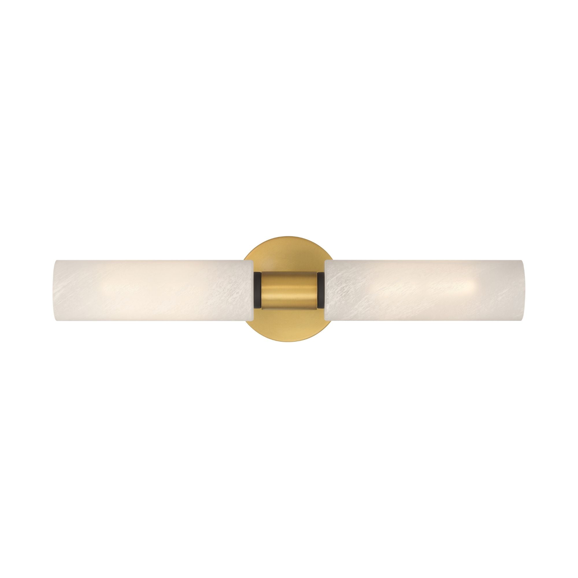 Minka-Lavery Wexmere 21 in. 2-Light Vanity, Legacy Brass & Dark Matte Black with Etched Alabaster Glass