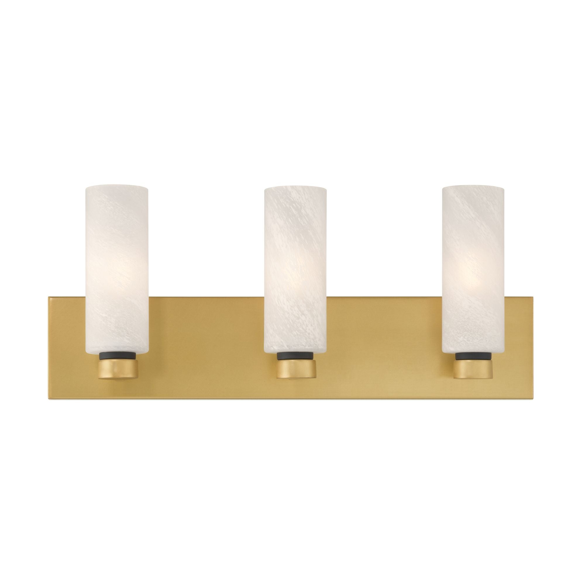 Minka-Lavery Wexmere Vanity, Legacy Brass & Dark Matte Black with Etched Alabaster Glass