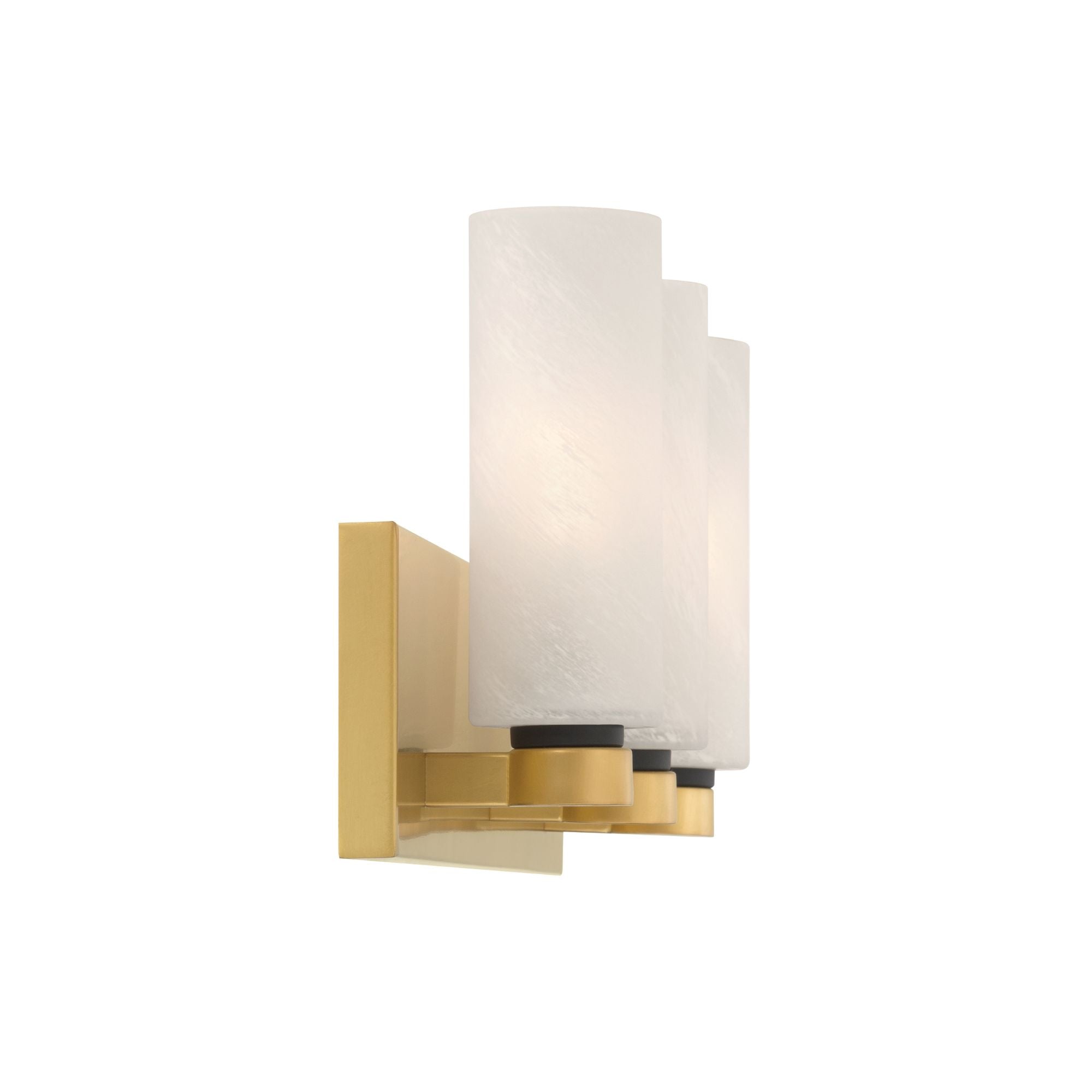 Minka-Lavery Wexmere 22 in. 3-Light Vanity, Legacy Brass & Dark Matte Black with Etched Alabaster Glass Cylinders