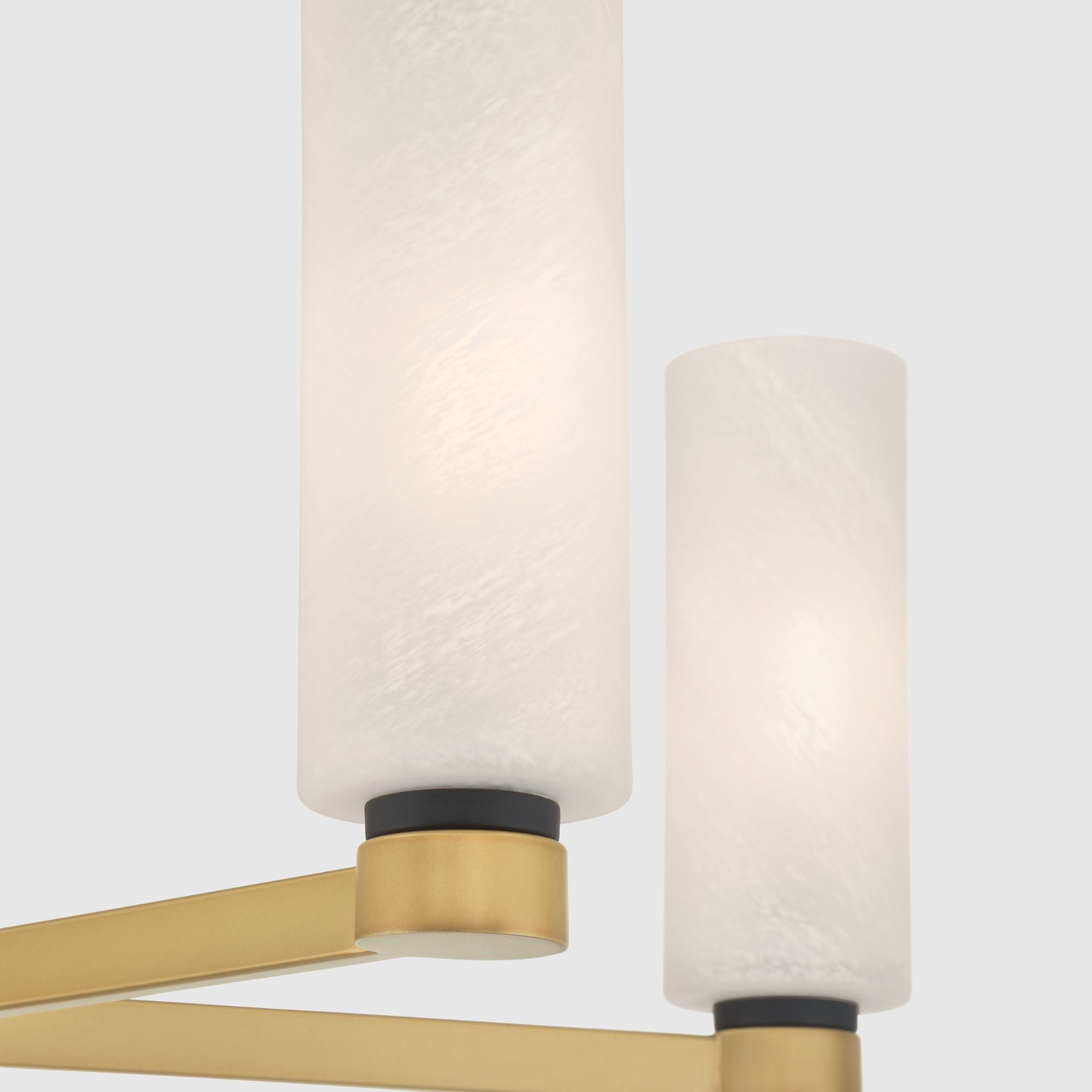 Minka-Lavery Wexmere 26 in. 5-Light Chandelier, Legacy Brass & Dark Matte Black with Etched Alabaster Glass