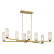 Minka-Lavery Wexmere Chandelier, Legacy Brass & Dark Matte Black with Etched Alabaster Glass