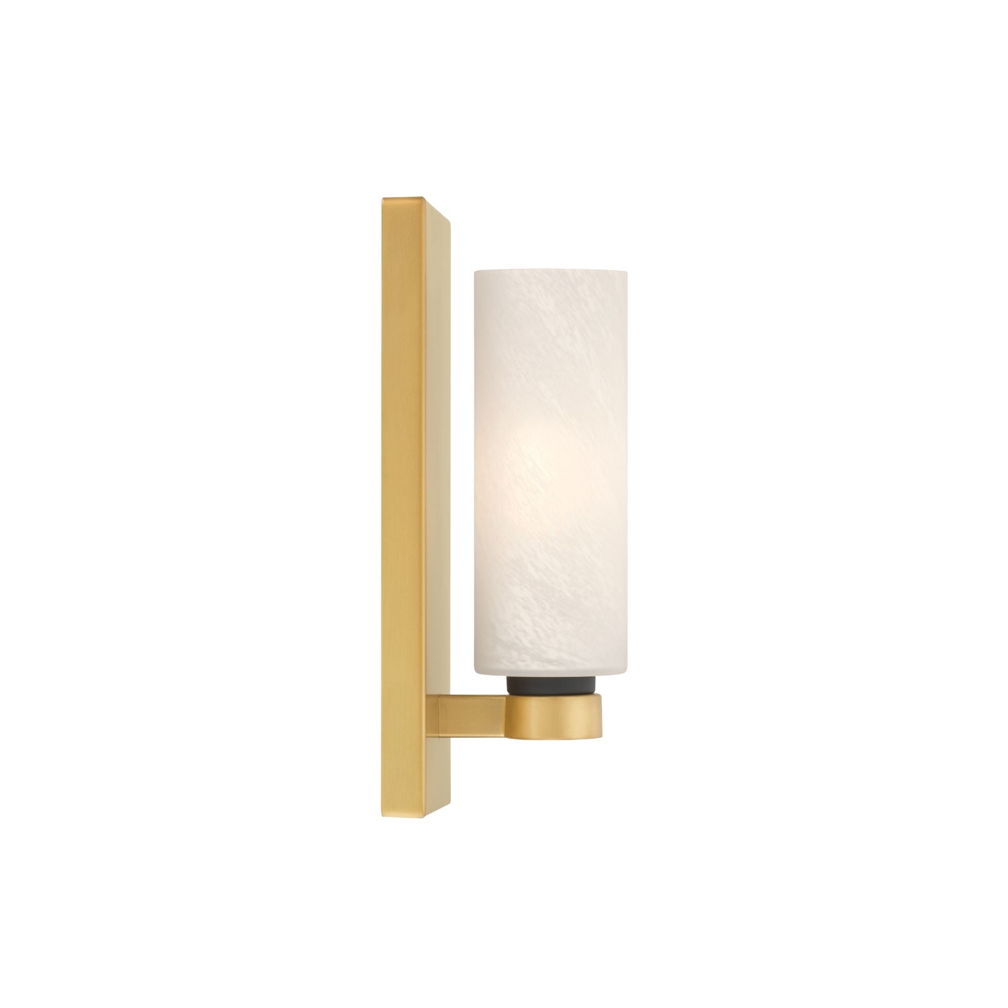 Minka-Lavery Wexmere 11 in. Wall Sconce, Legacy Brass & Dark Matte Black with Etched Alabaster Glass Cylinder