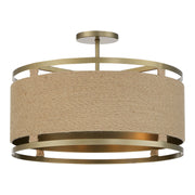 Windward Passage 21" 4-Light Semi-Flush Mount, Soft Brass Finish