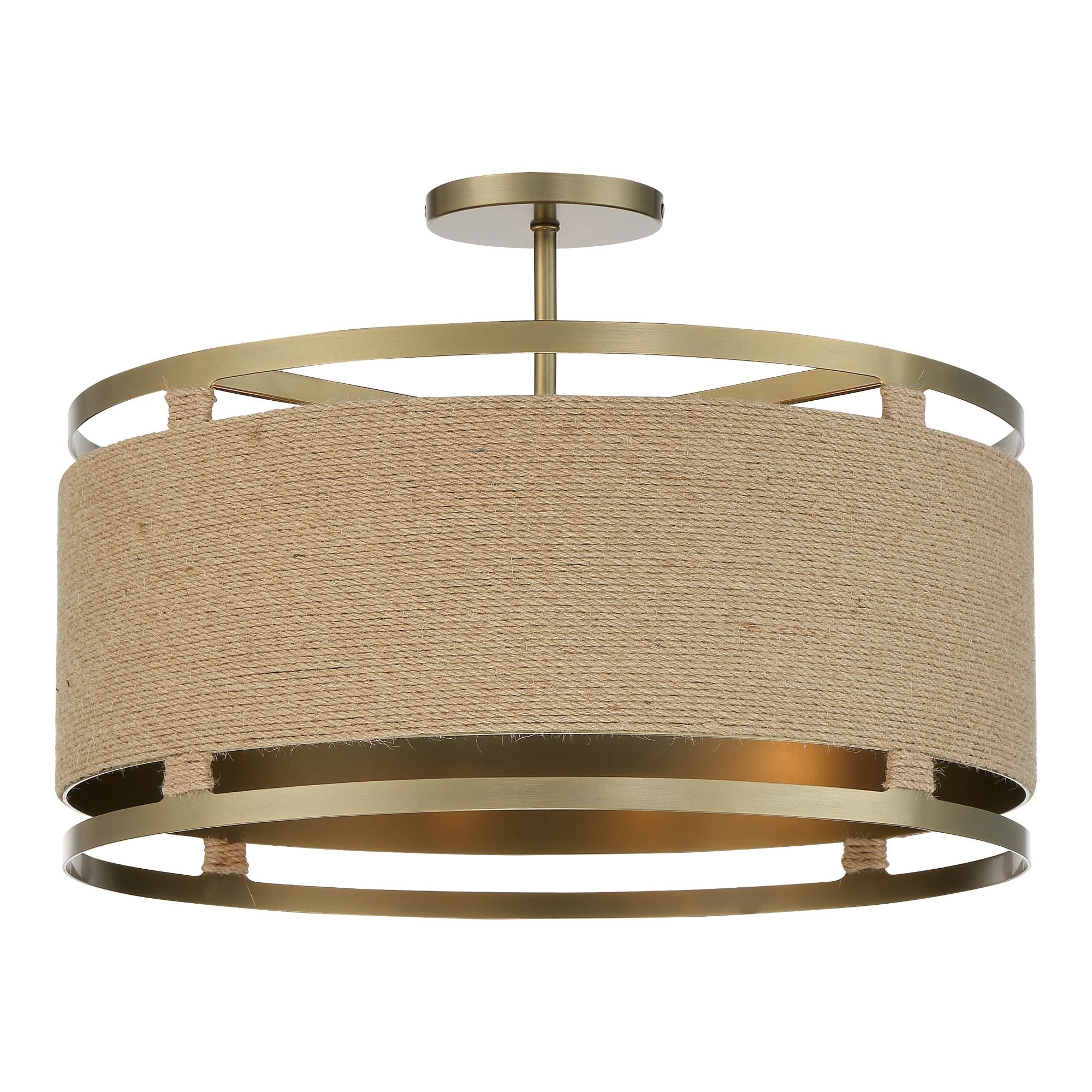 Windward Passage 21" 4-Light Semi-Flush Mount, Soft Brass Finish