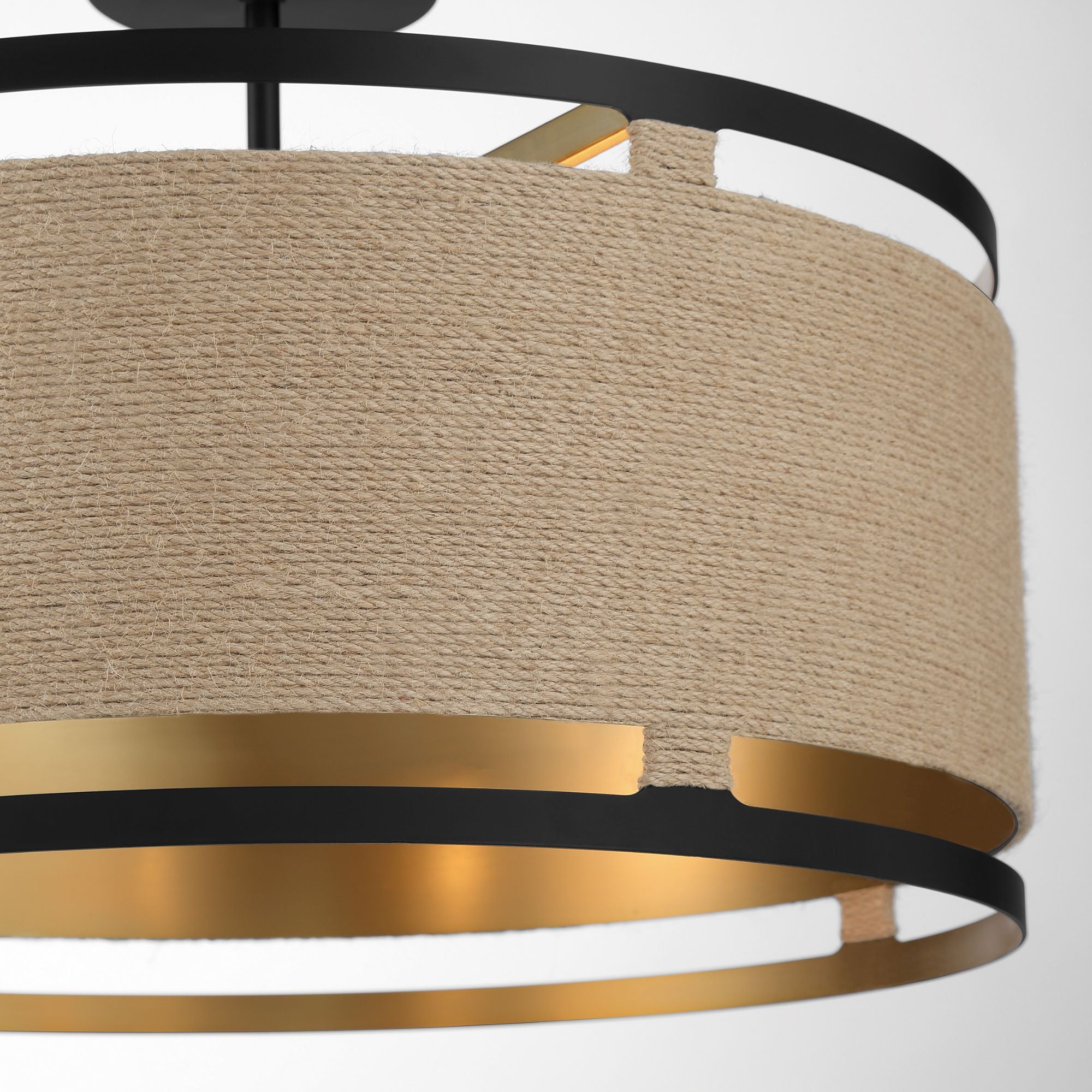 Windward Passage 21" 4-Light Semi-Flush Mount, Coal & Soft Brass Finish