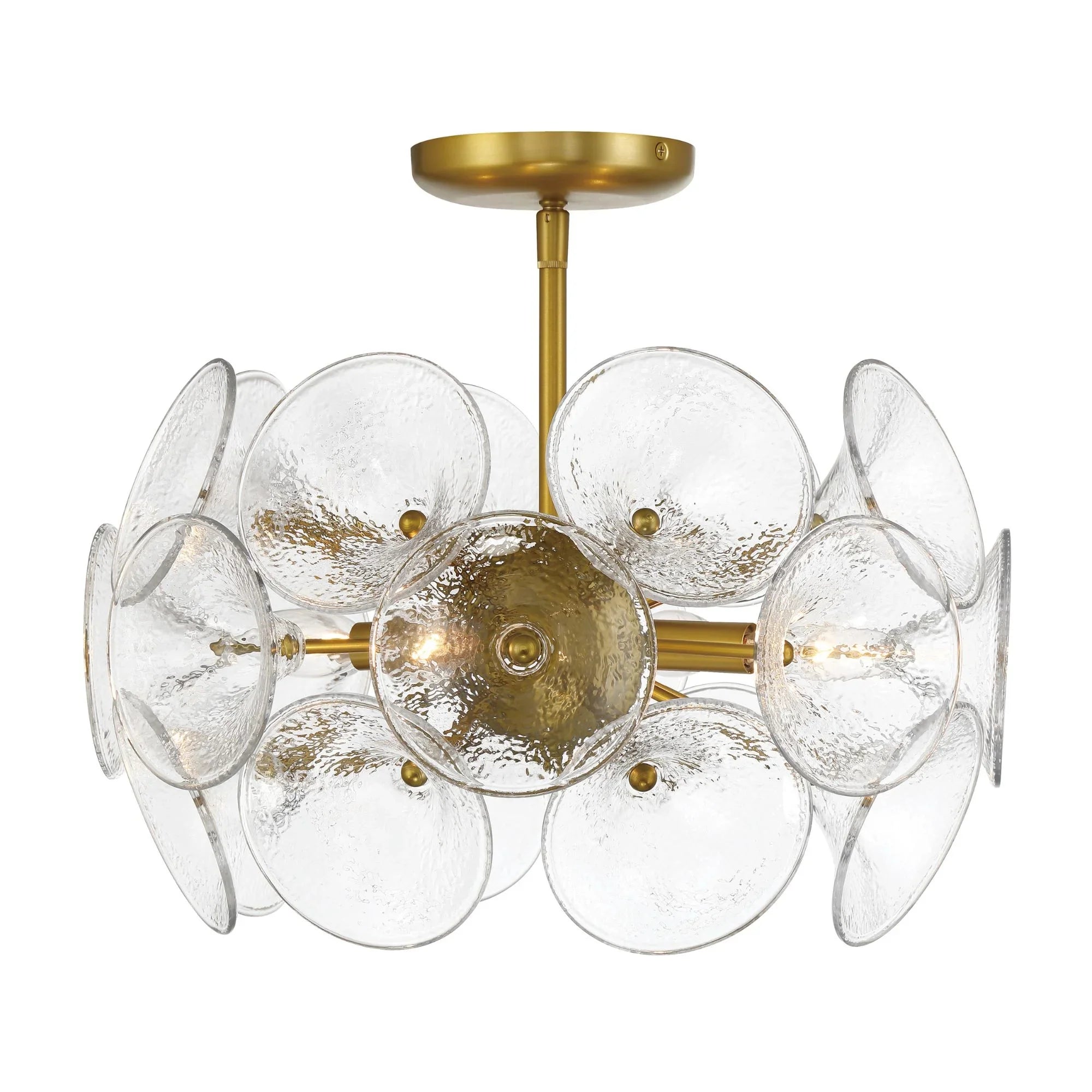 Winter 16" 4-Light Semi-Flush Mount, Soft Brass Finish