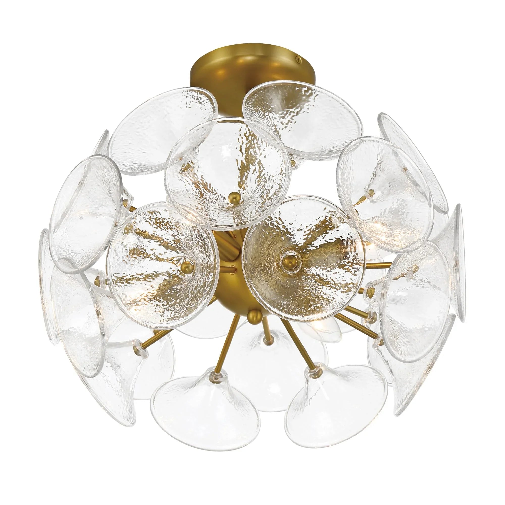 Winter 16" 4-Light Semi-Flush Mount, Soft Brass Finish