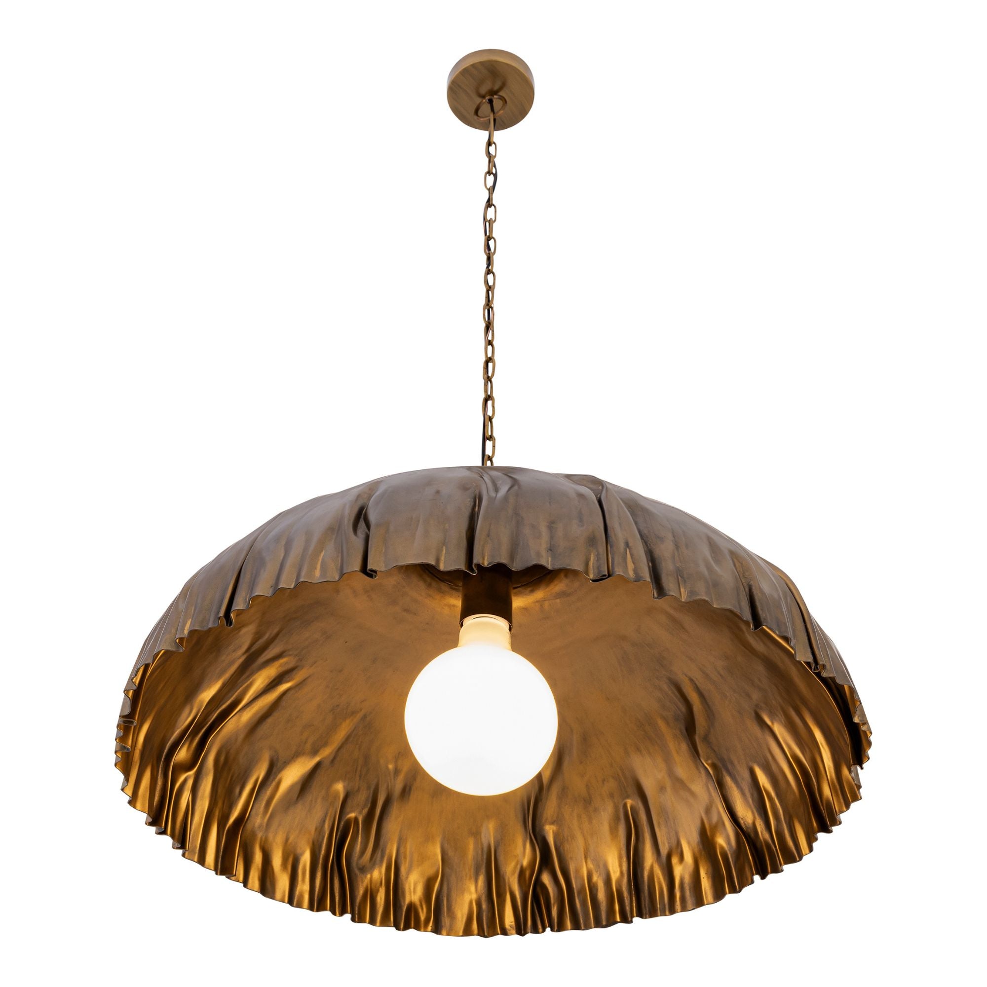 Minka-Lavery Zinnia 24 in. Pendant Light, Antique Brass, Metal Dome Shade