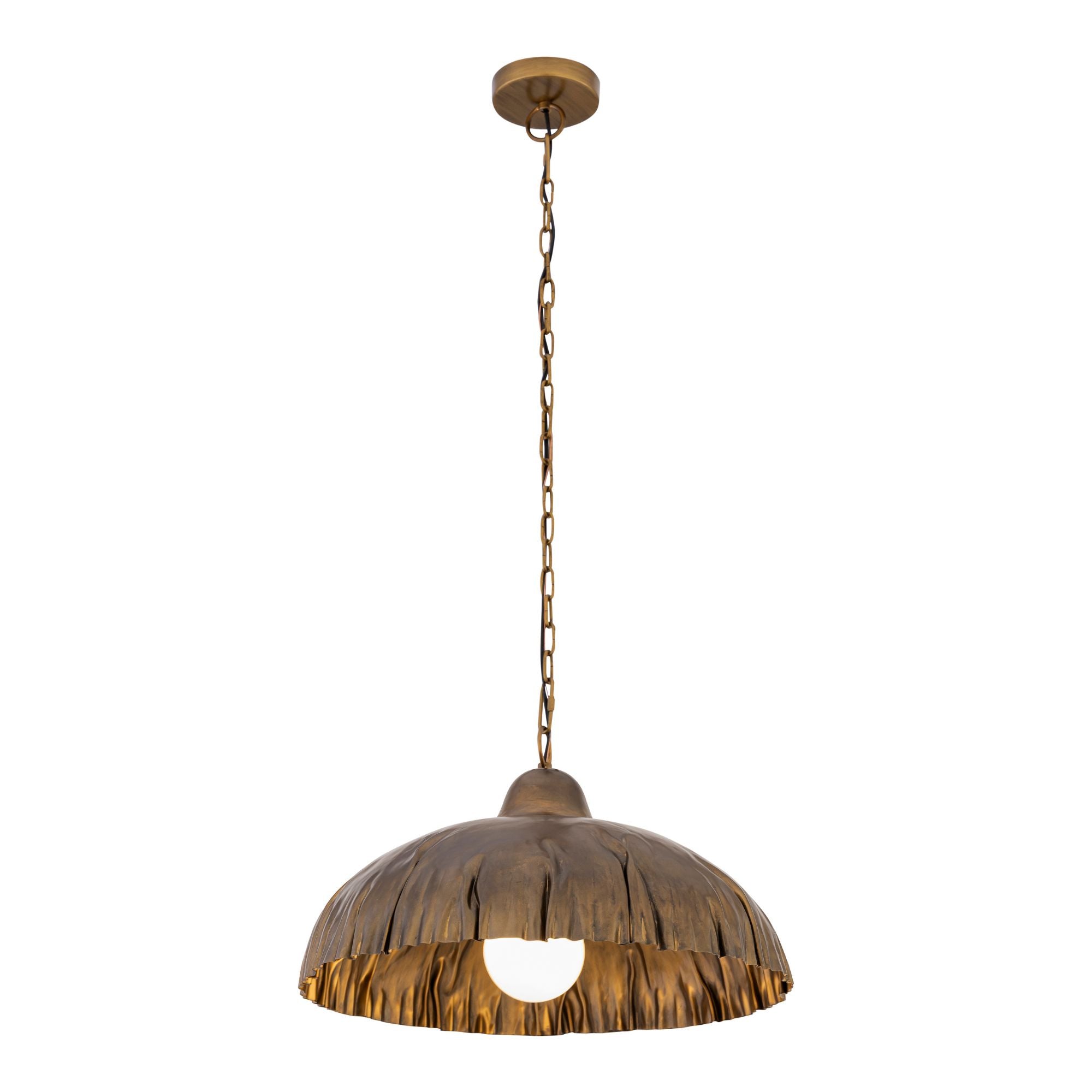 Minka-Lavery Zinnia 24 in. Pendant Light, Antique Brass, Metal Dome Shade