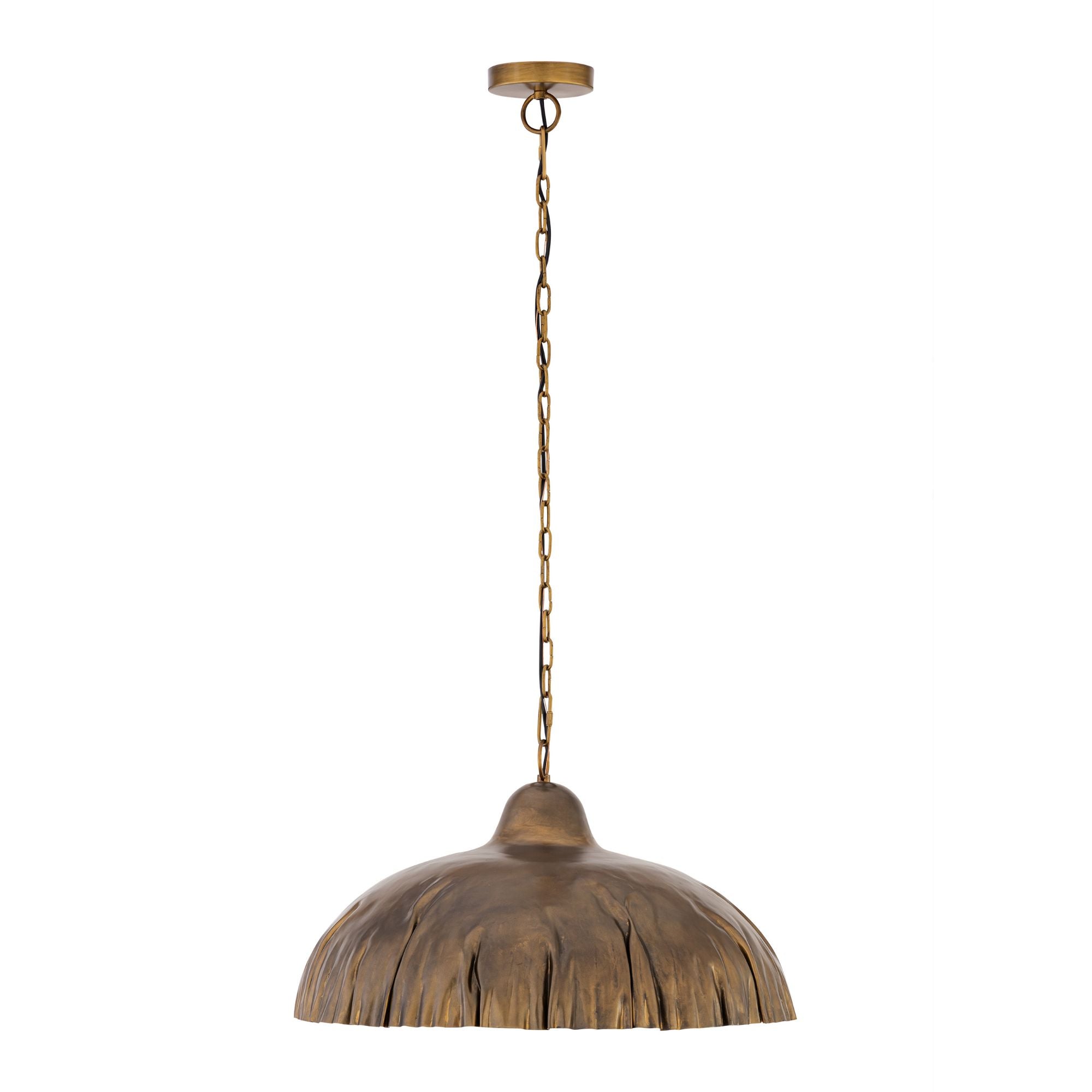 Minka-Lavery Zinnia 24 in. Pendant Light, Antique Brass, Metal Dome Shade