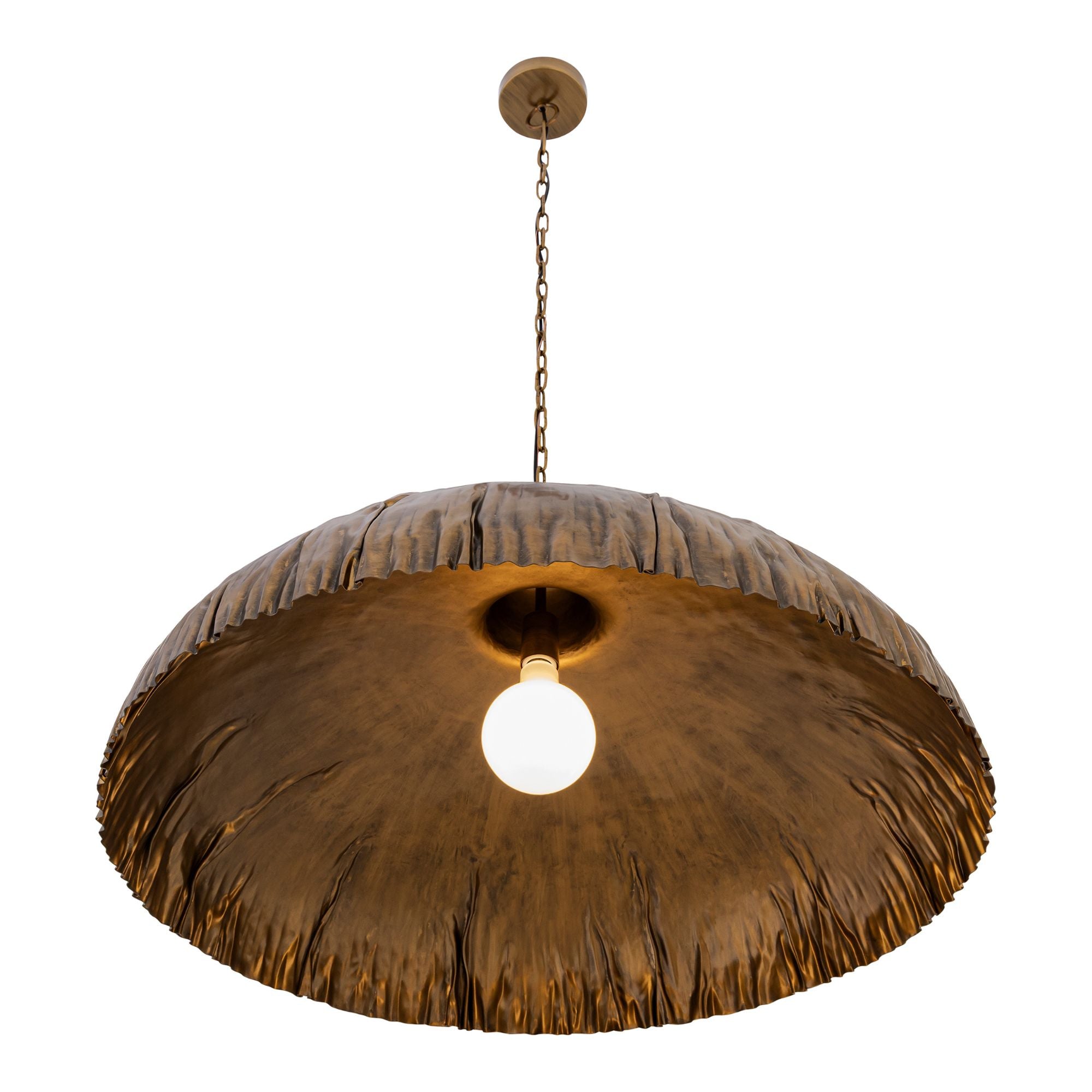 Minka-Lavery Zinnia 36 in. Pendant Light, Antique Brass with Metal Shade