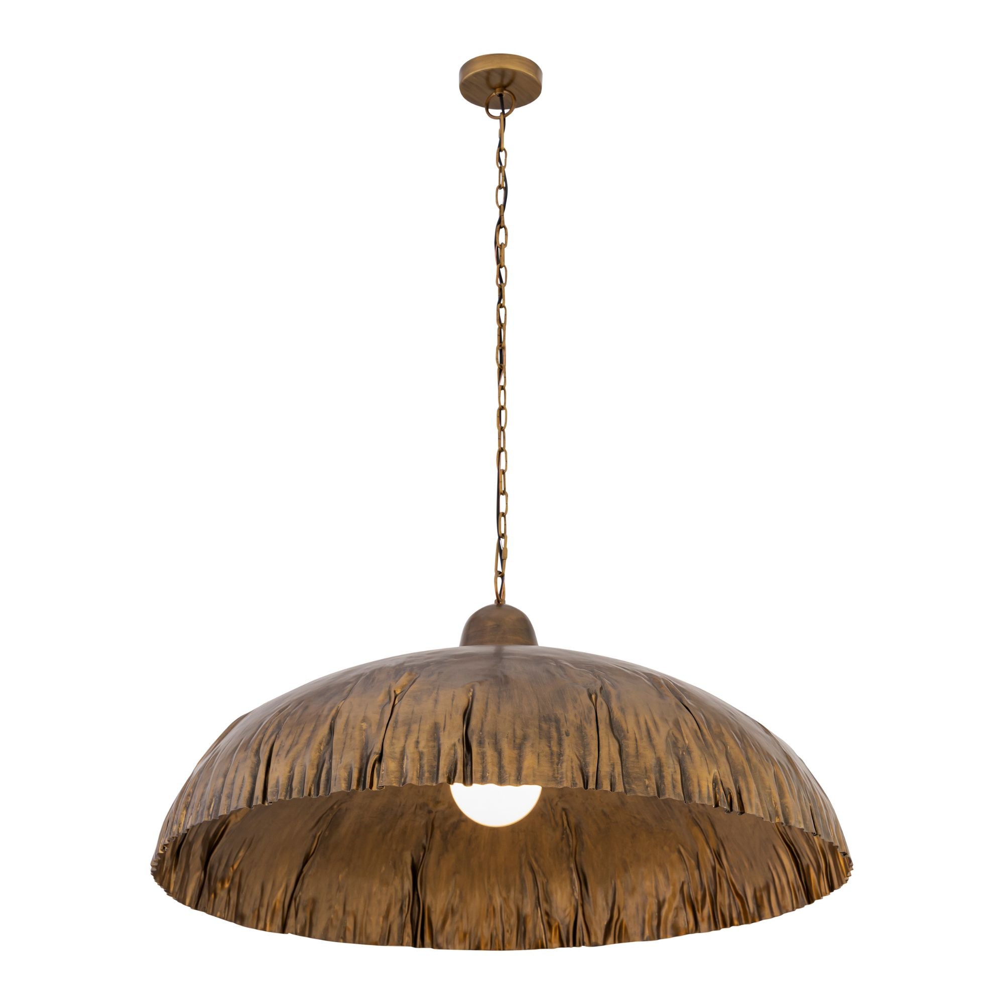 Minka-Lavery Zinnia 36 in. Pendant Light, Antique Brass with Metal Shade