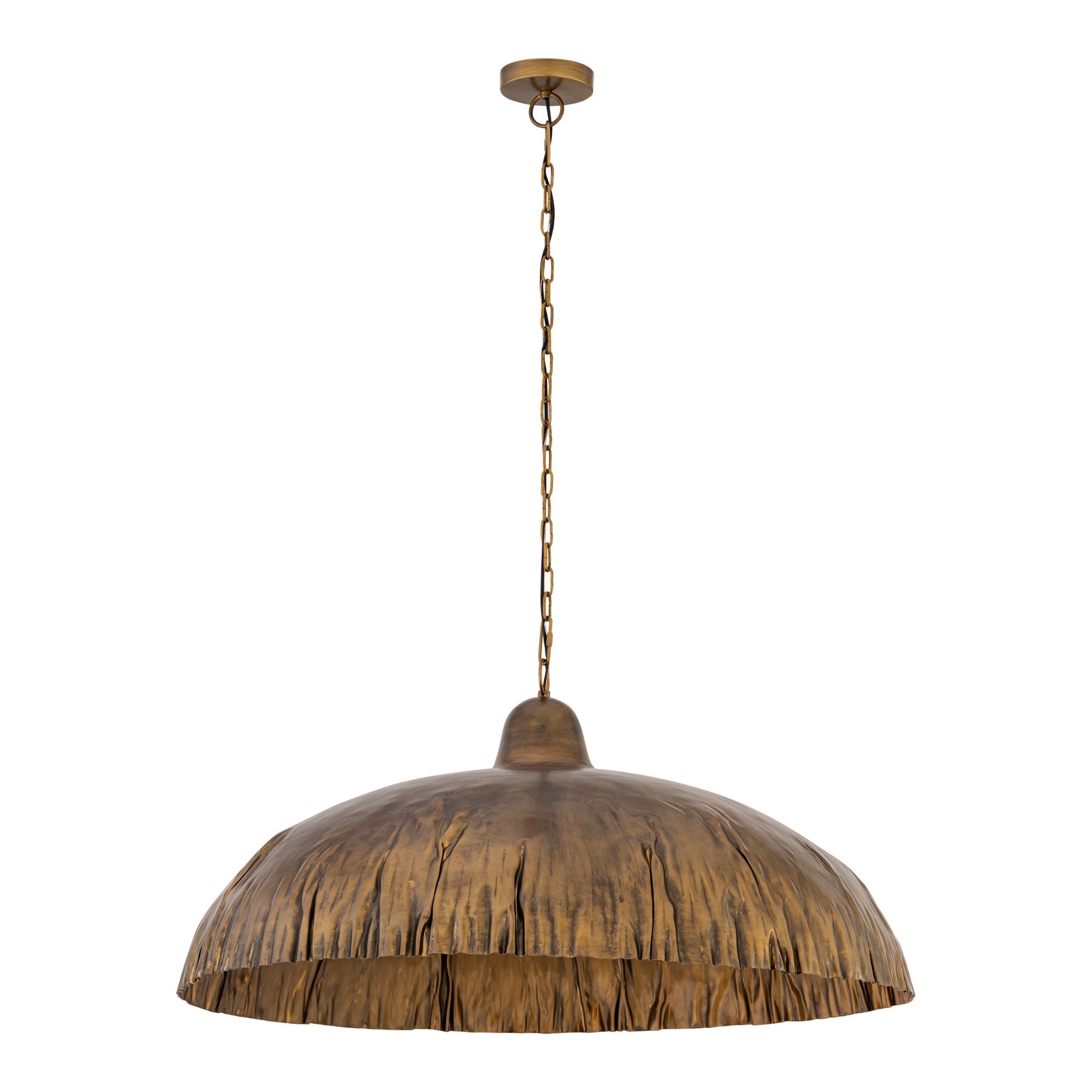 Minka-Lavery Zinnia 36 in. Pendant Light, Antique Brass with Metal Shade