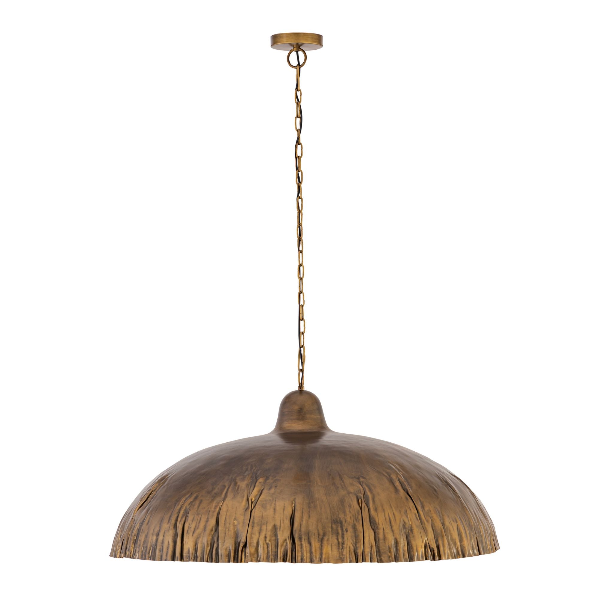 Minka-Lavery Zinnia 36 in. Pendant Light, Antique Brass with Metal Shade