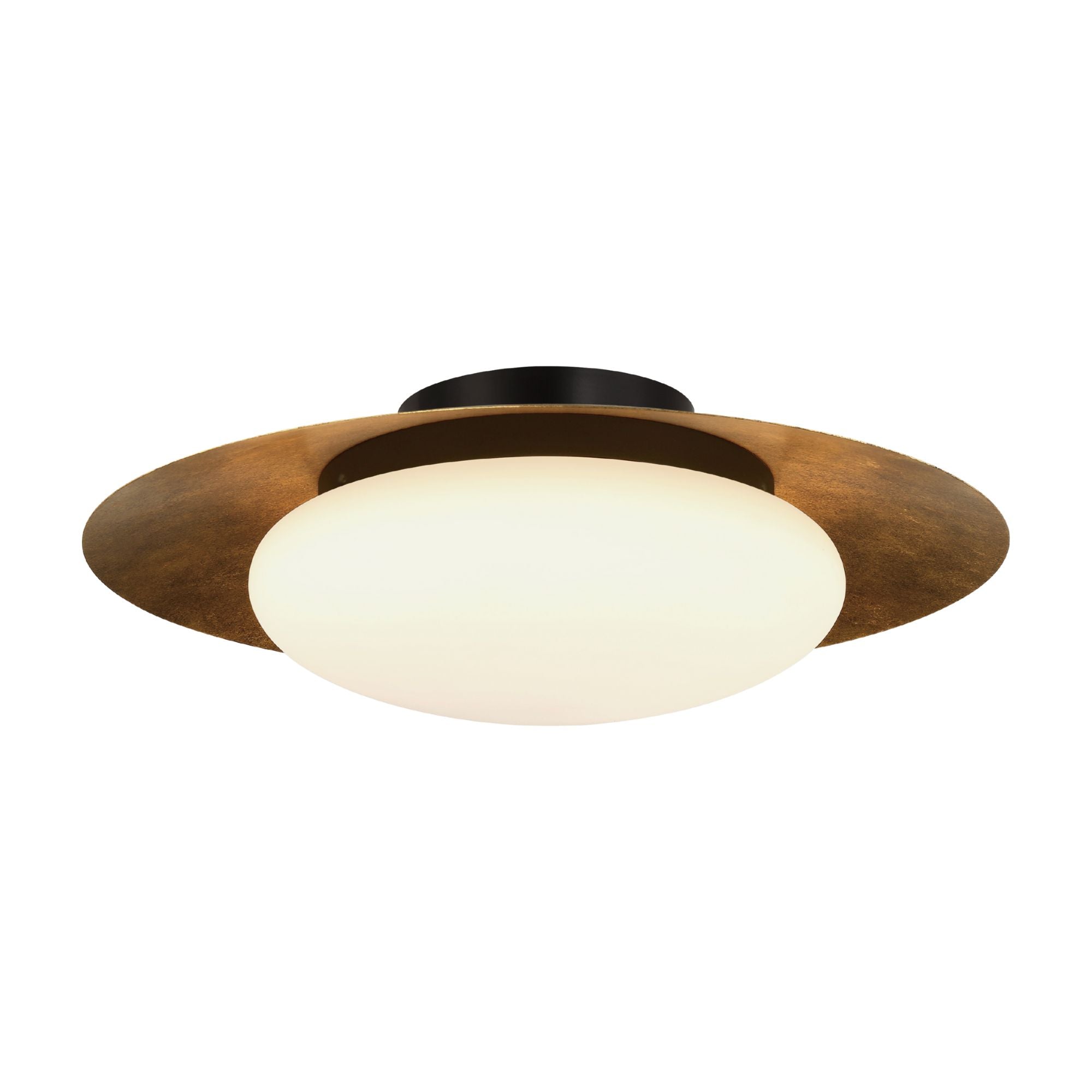 Zinola 18" LED Flush Mount, Sand Coal & Halcyon Gold Finish