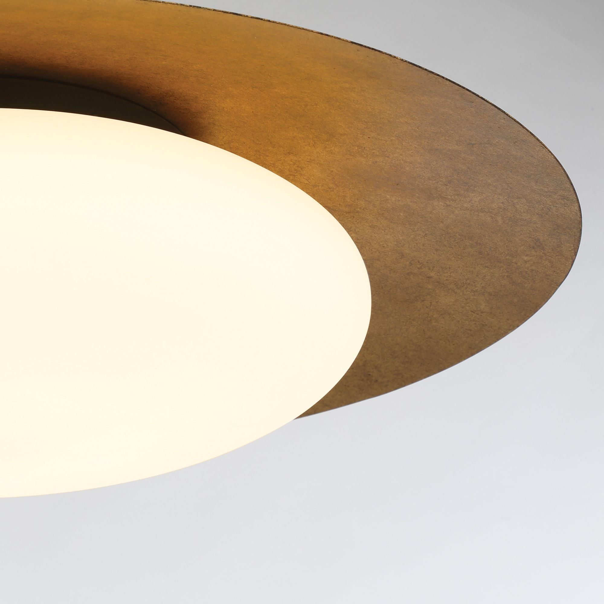 Zinola 18" LED Flush Mount, Sand Coal & Halcyon Gold Finish