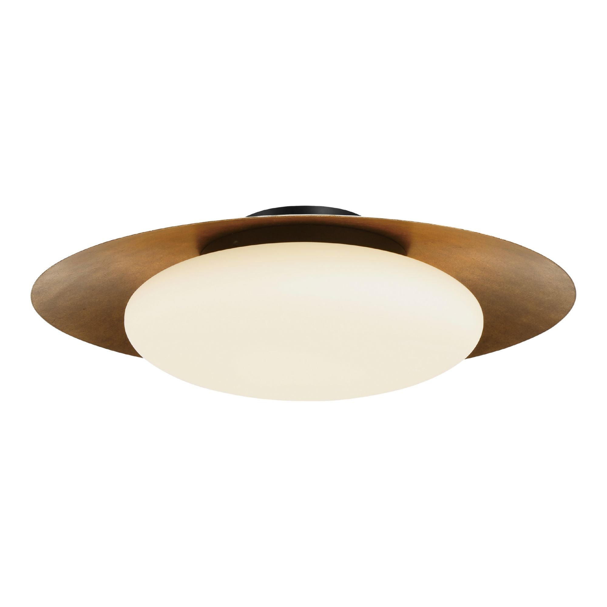 Zinola 24" LED Flush Mount, Sand Coal & Halcyon Gold Finish
