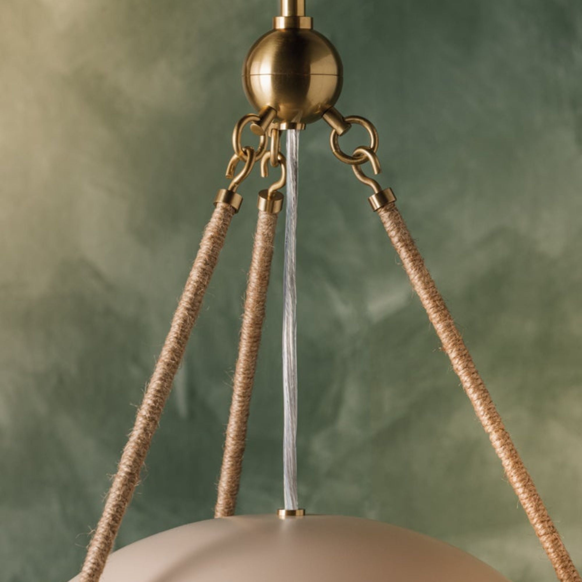 Abbie 23" Pendant, Aged Brass/Soft Bisque Finish
