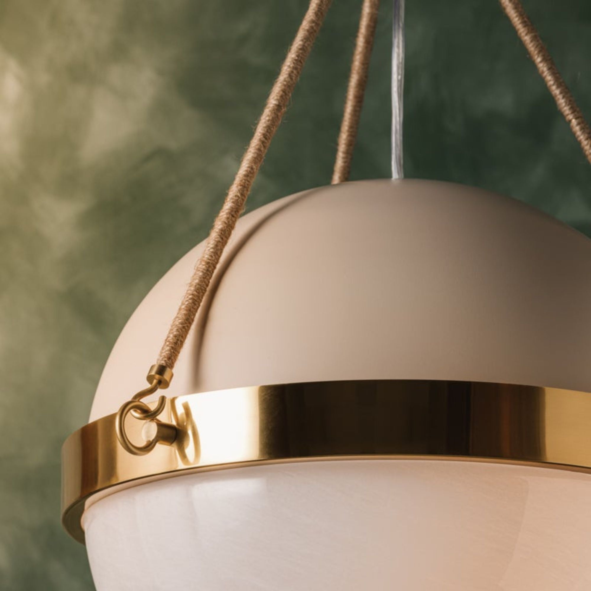 Abbie 23" Pendant, Aged Brass/Soft Bisque Finish