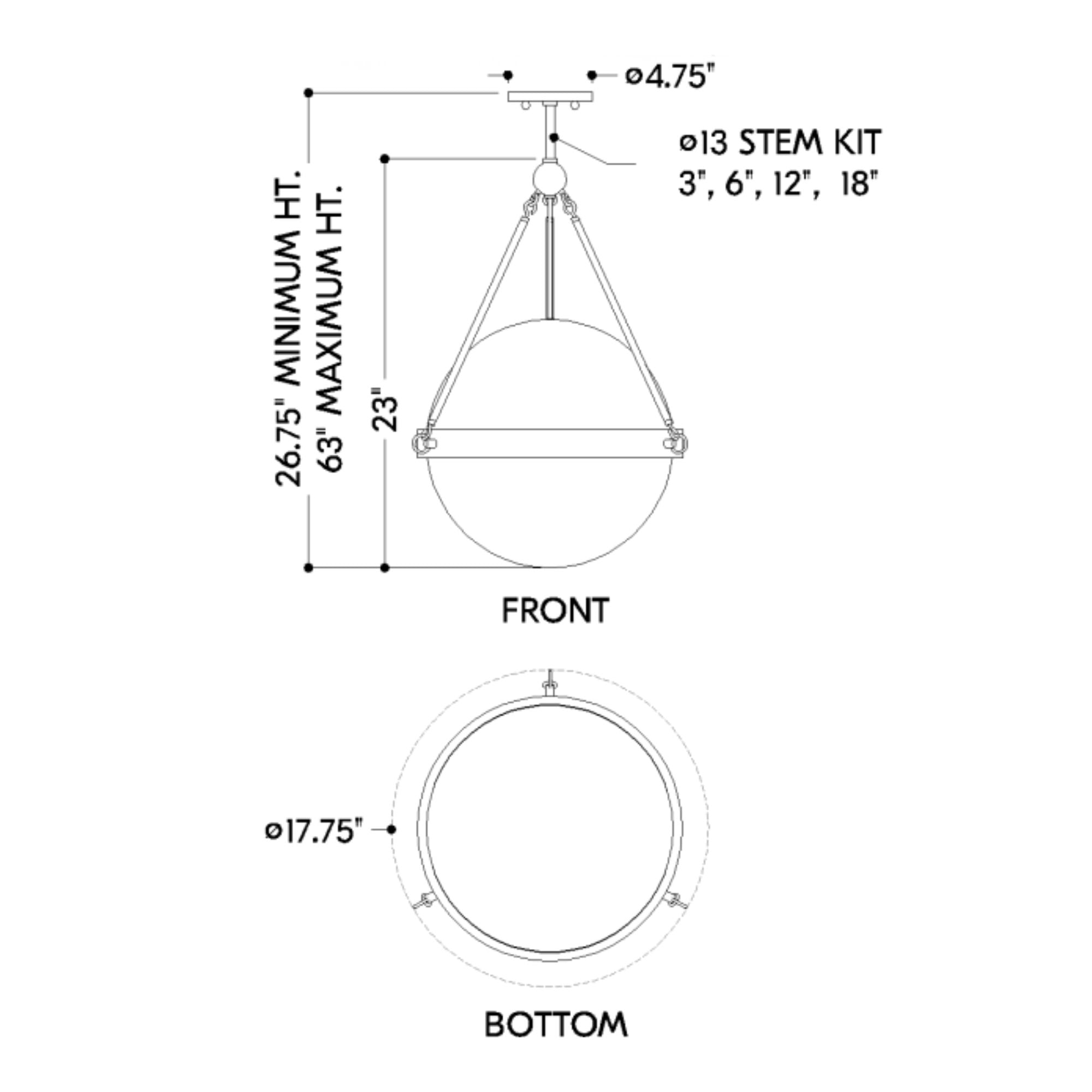 Abbie 23" Pendant, Aged Brass/Soft Bisque Finish