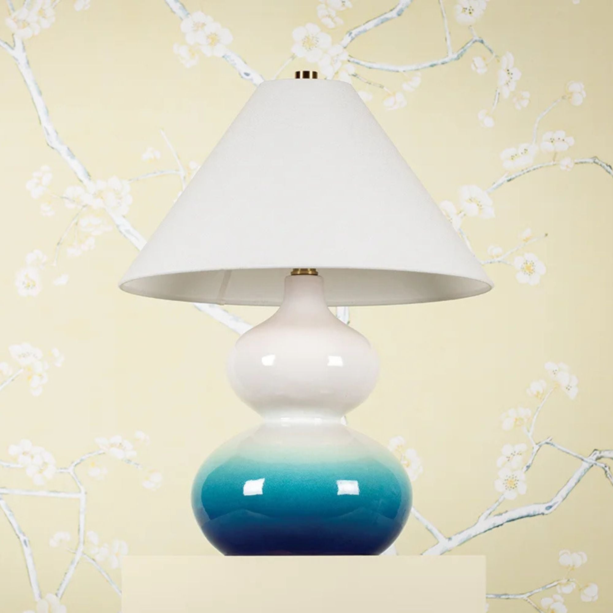 Mitzi - Aimee Table Lamp Ceramic Blue Ombre with Aged Brass Accents | Bees Lighting