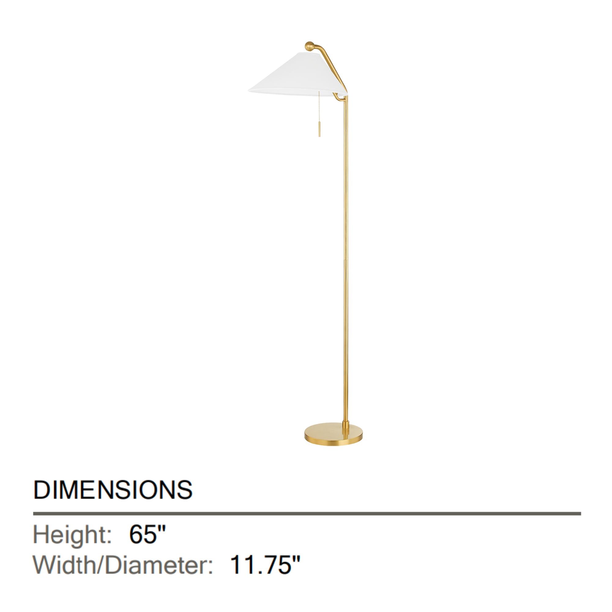 Aisa Floor Lamp Aged Brass Finish