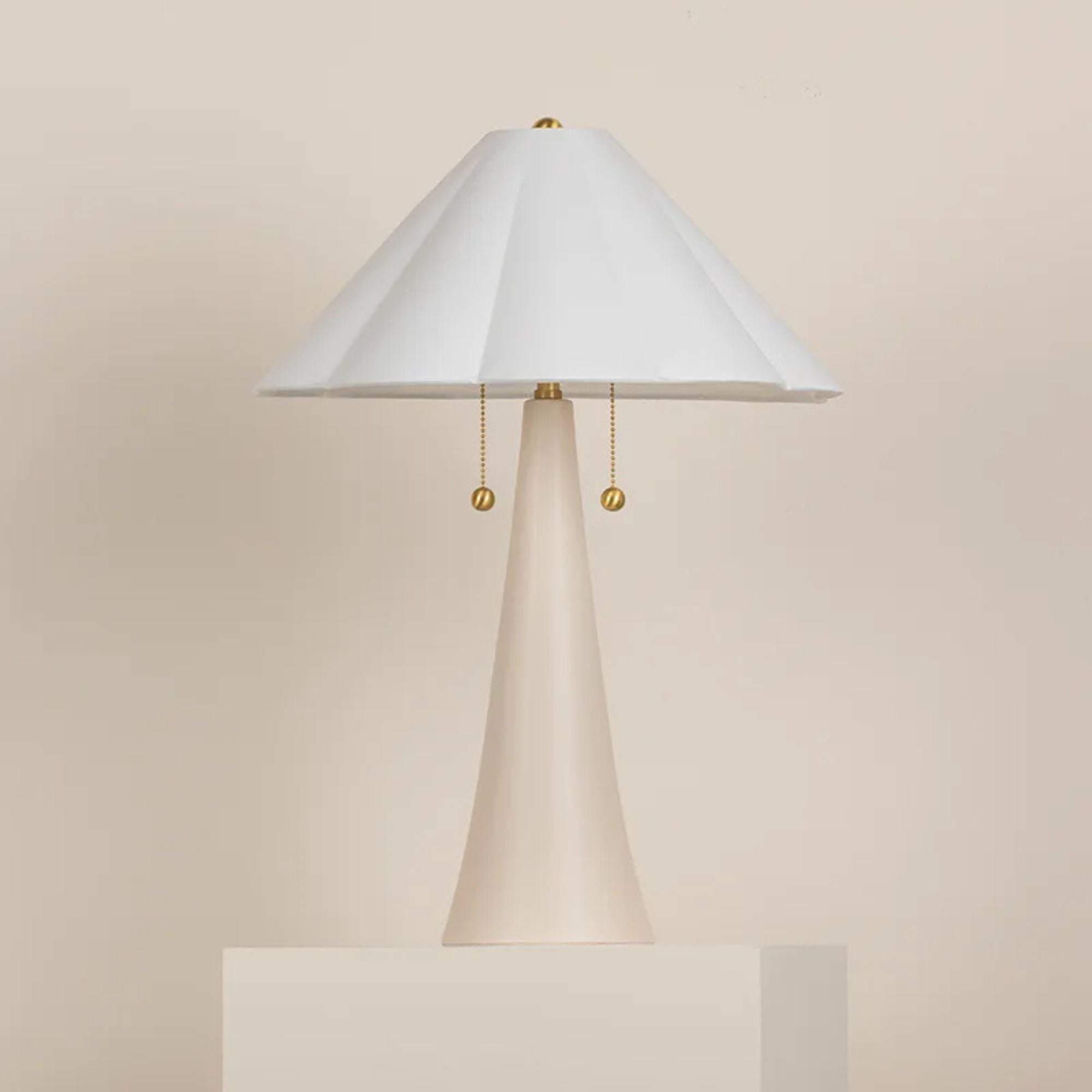 Alana 2-Light Table Lamp Ceramic Antique Ivory with Aged Brass Accents