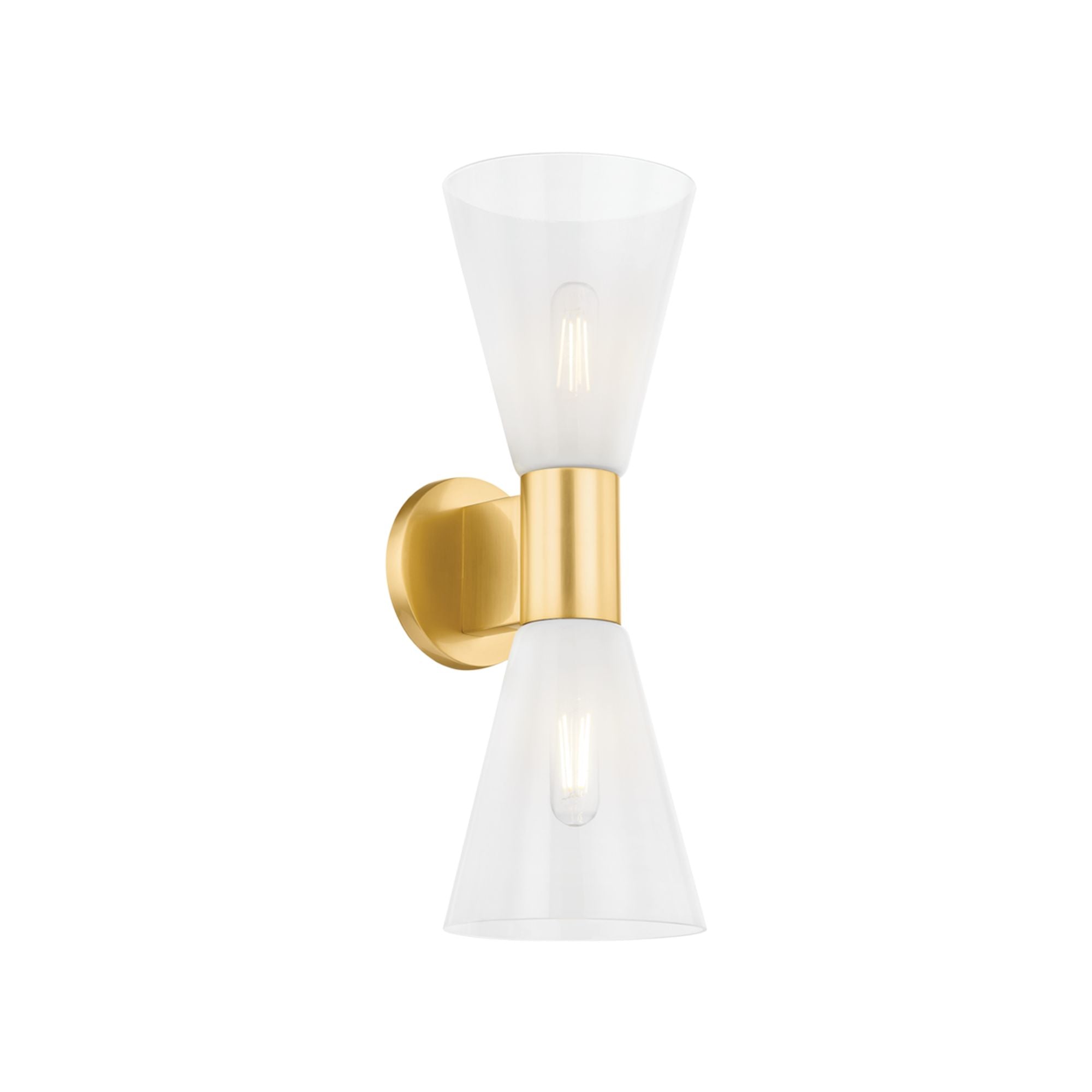 Alma 18" 2-Light Wall Sconce, Aged Brass Finish