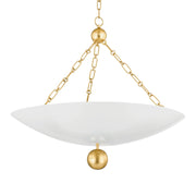Mitzi - Amali 26" 3-Light Pendant, Vintage Gold Leaf/Soft White Finish | Bees Lighting