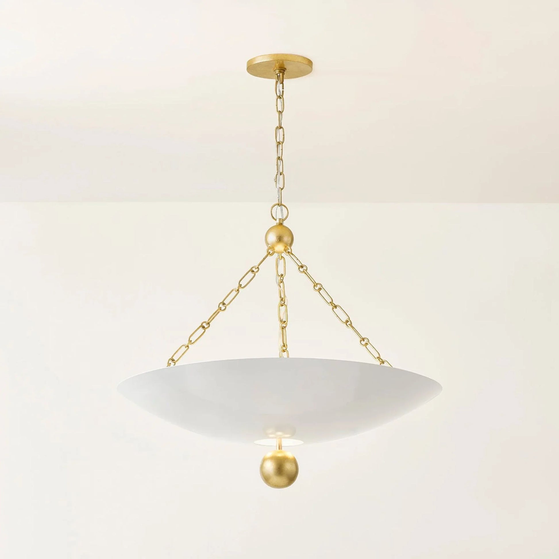 Mitzi - Amali 26" 3-Light Pendant, Vintage Gold Leaf/Soft White Finish | Bees Lighting