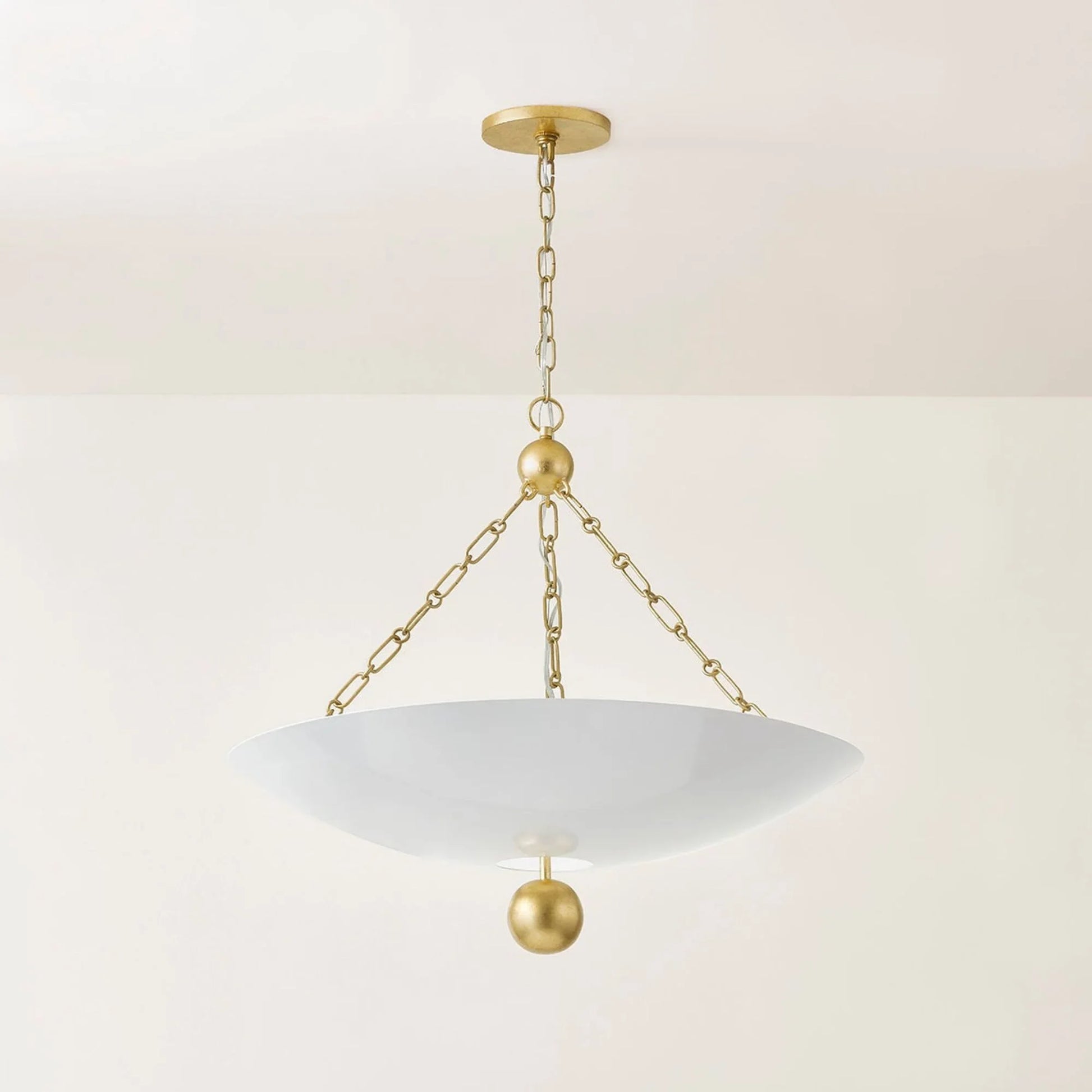 Mitzi - Amali 26" 3-Light Pendant, Vintage Gold Leaf/Soft White Finish | Bees Lighting