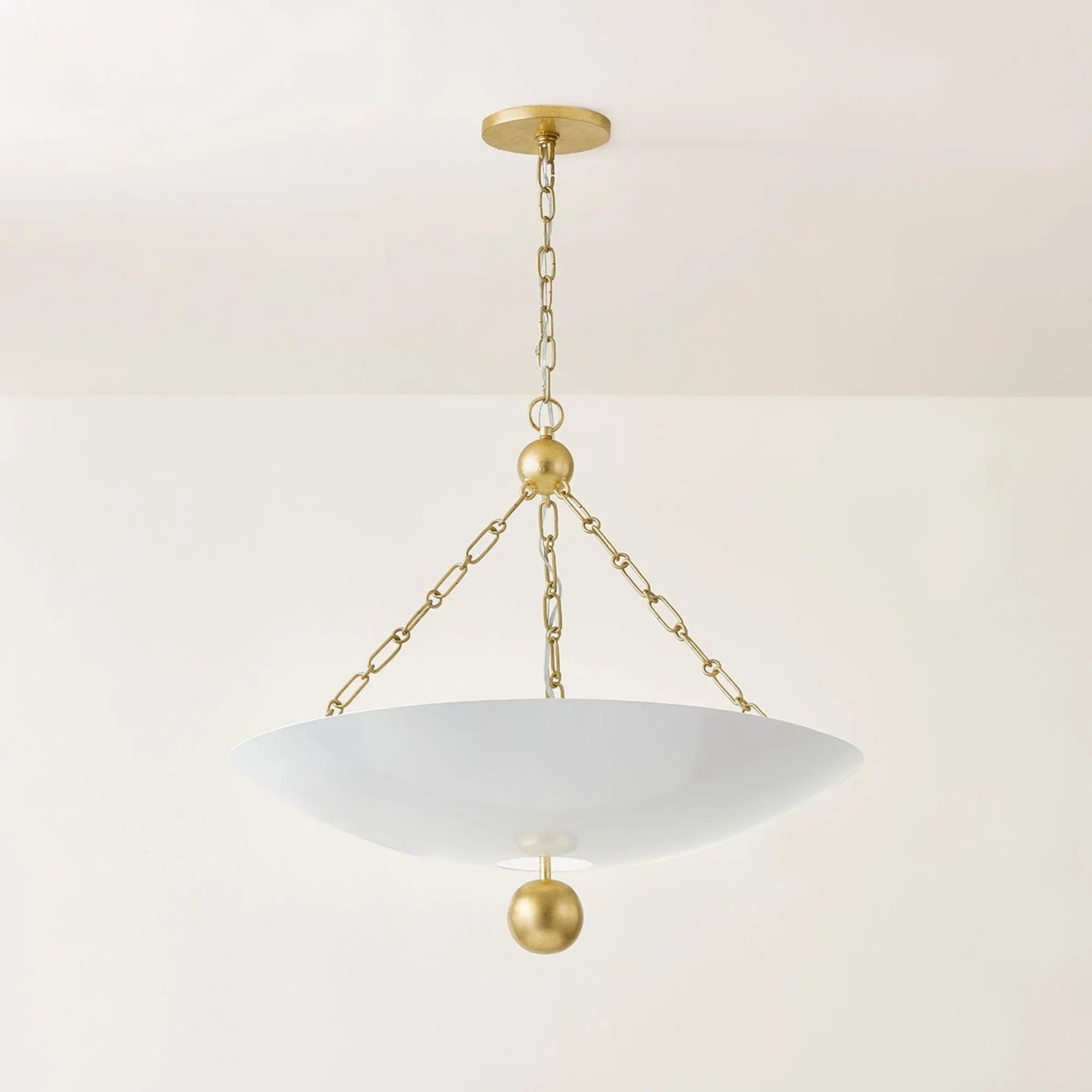 Mitzi - Amali 26" 3-Light Pendant, Vintage Gold Leaf/Soft White Finish | Bees Lighting