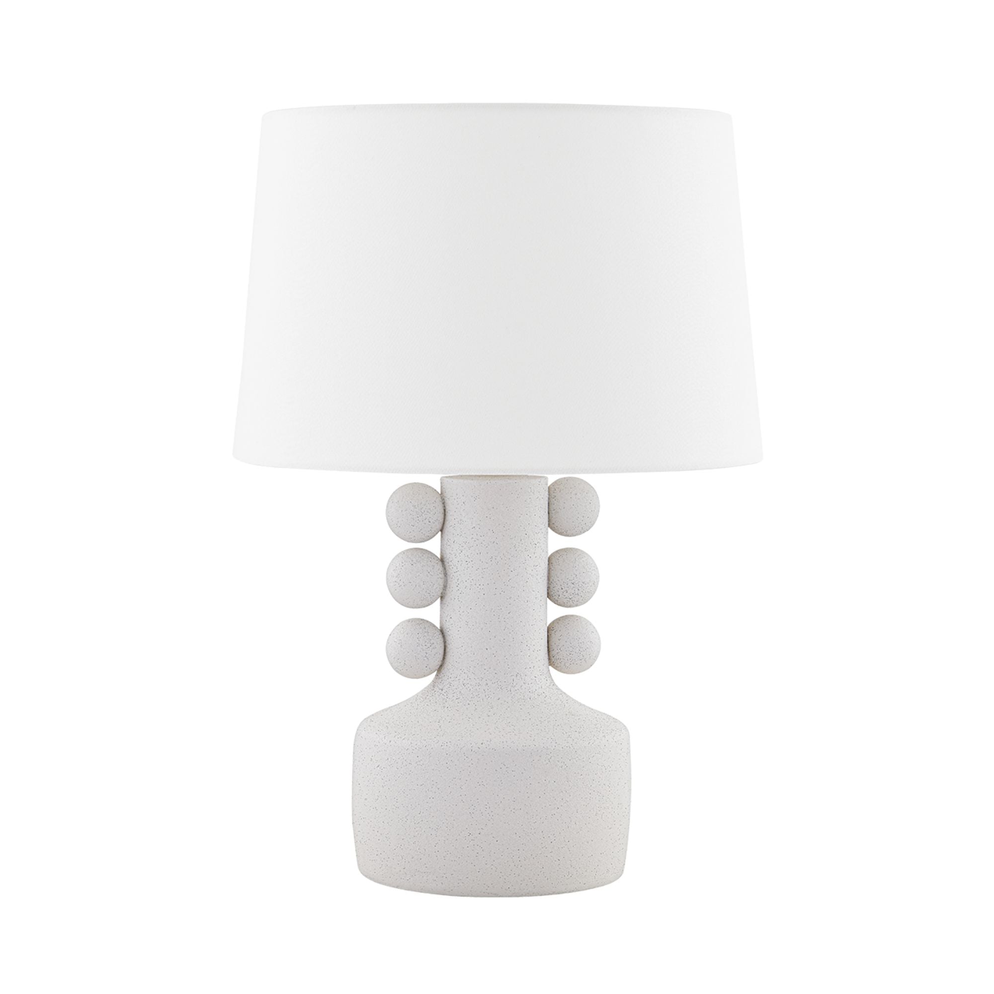 Amalia Table Lamp Ceramic White Speck with Aged Brass Accents