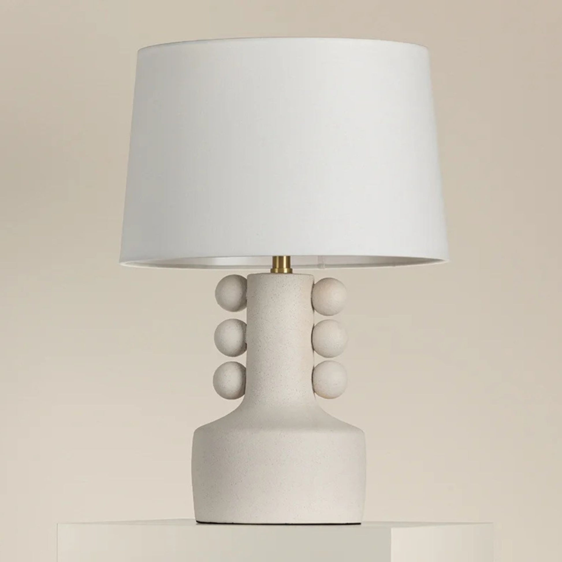 Mitzi - Amalia Table Lamp Ceramic White Speck with Aged Brass Accents | Bees Lighting