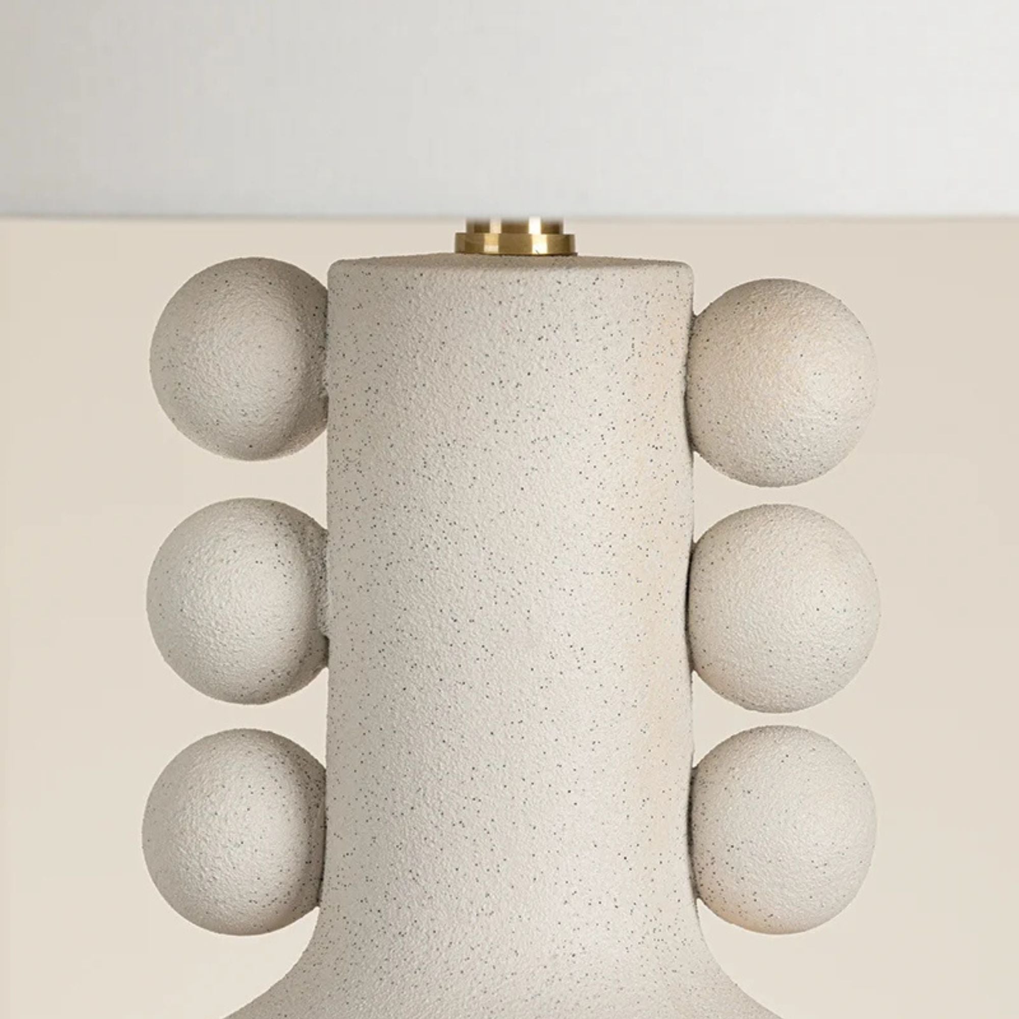 Mitzi - Amalia Table Lamp Ceramic White Speck with Aged Brass Accents | Bees Lighting