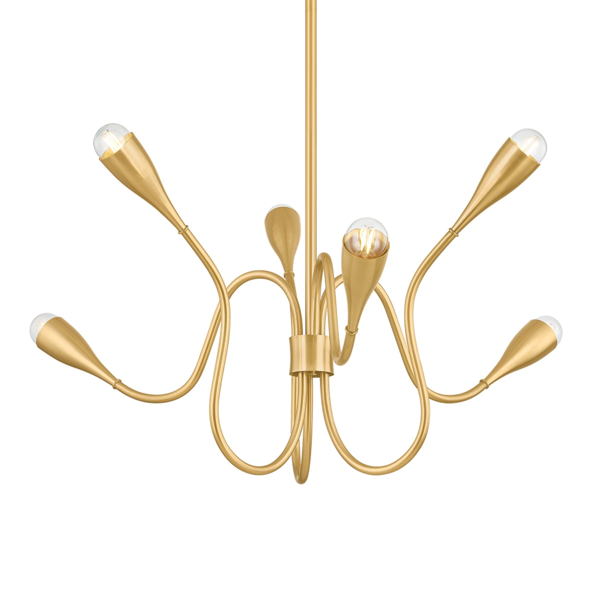 Mitzi Anaise 36 in. 6-Light Chandelier, Aged Brass
