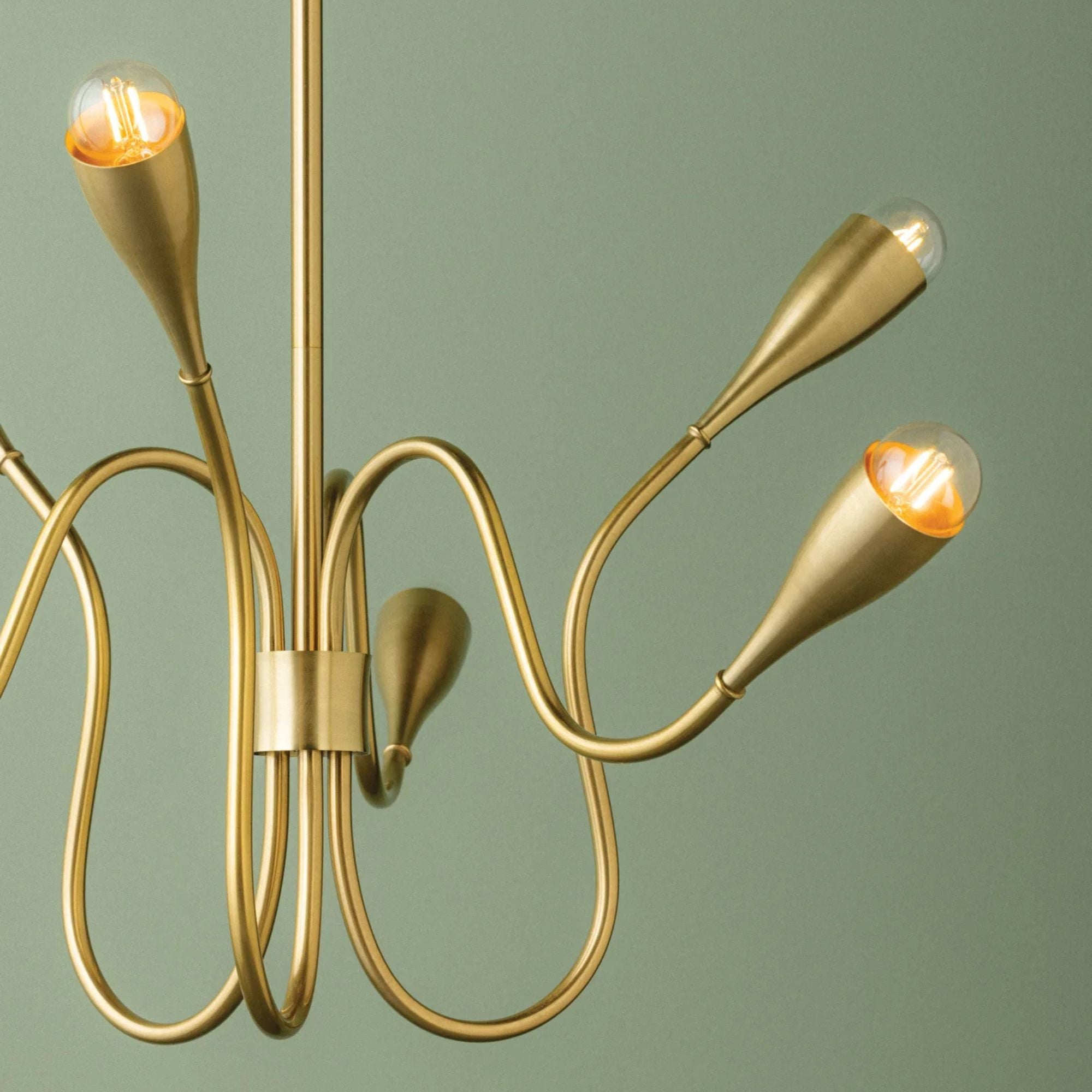 Mitzi Anaise 36 in. 6-Light Chandelier, Aged Brass