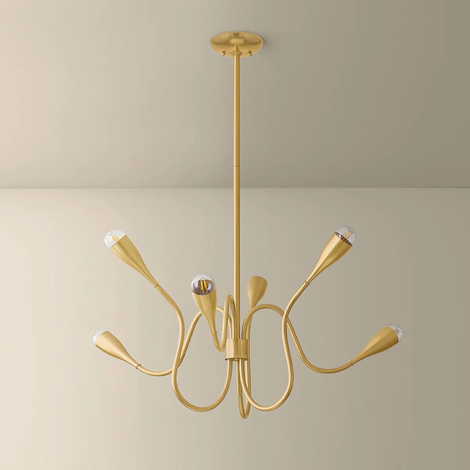 Mitzi Anaise 36 in. 6-Light Chandelier, Aged Brass