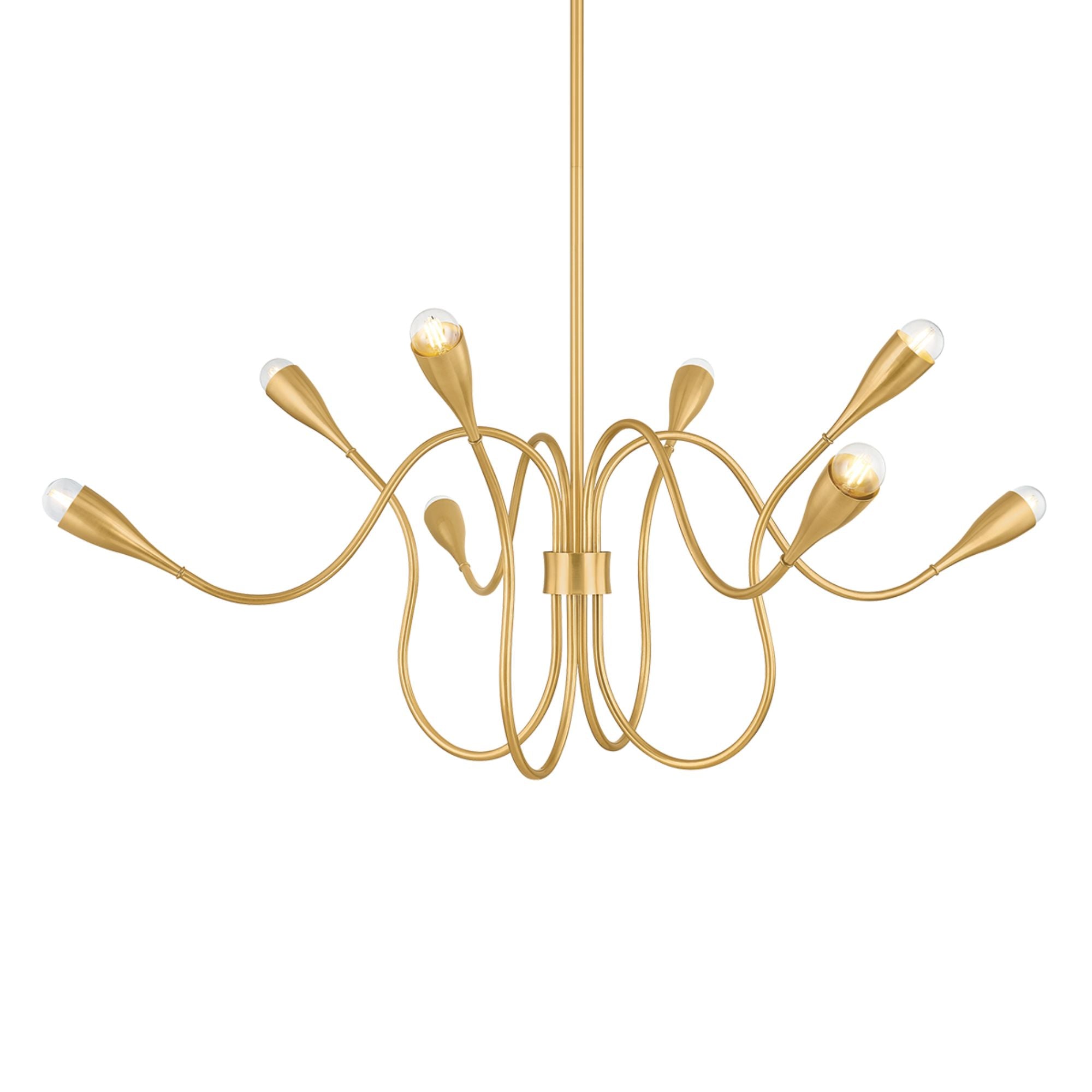 Mitzi Anaise 47.75" 8-Light Chandelier, Aged Brass