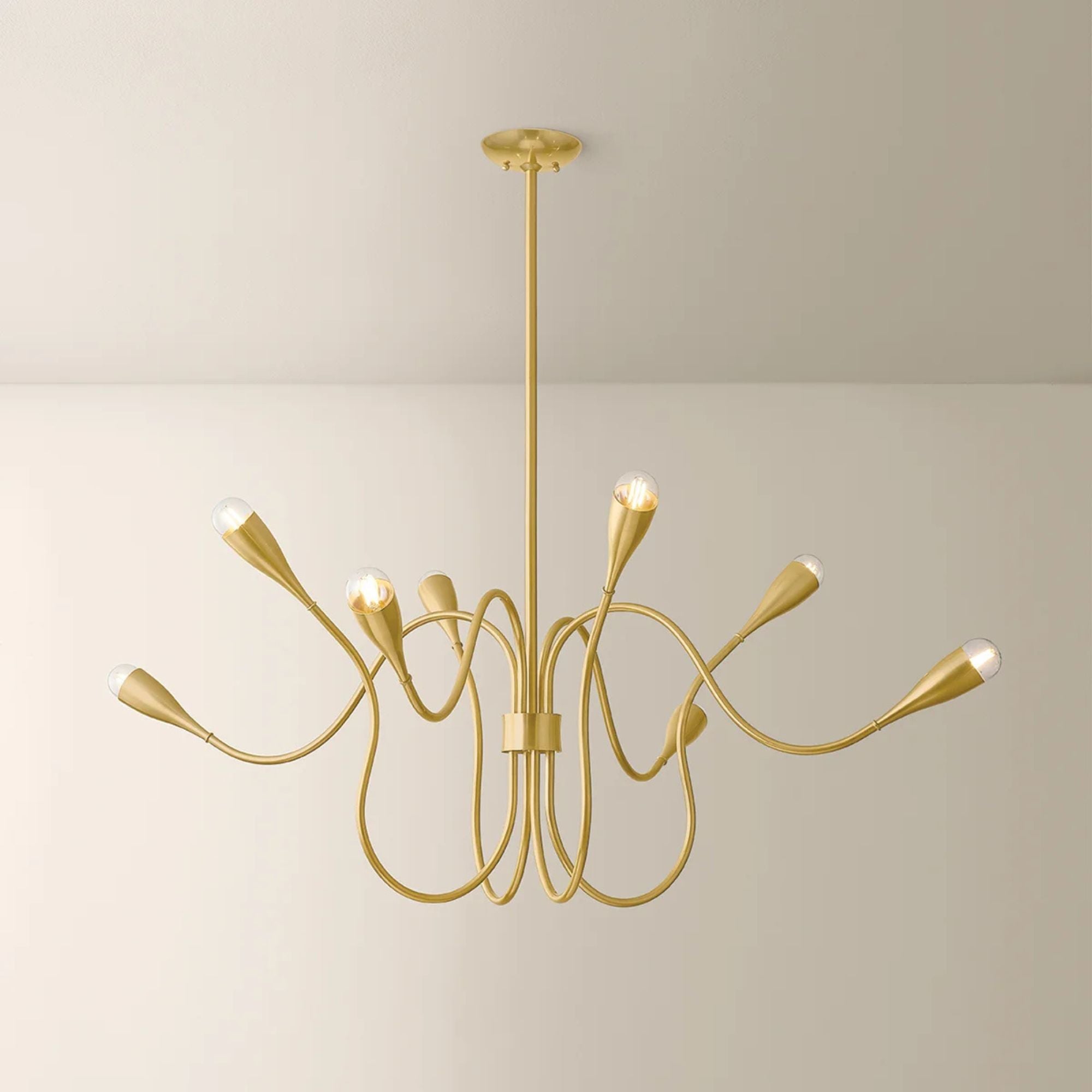 Mitzi Anaise 47.75" 8-Light Chandelier, Aged Brass