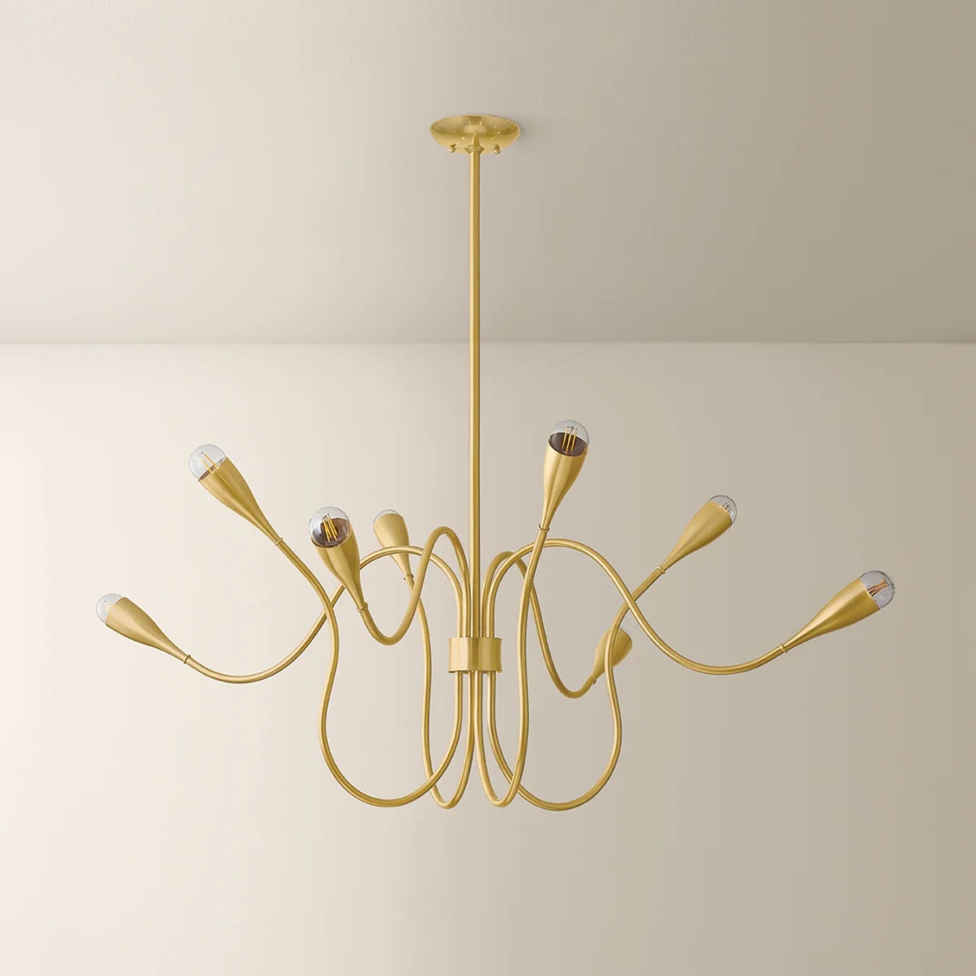 Mitzi Anaise 47.75" 8-Light Chandelier, Aged Brass