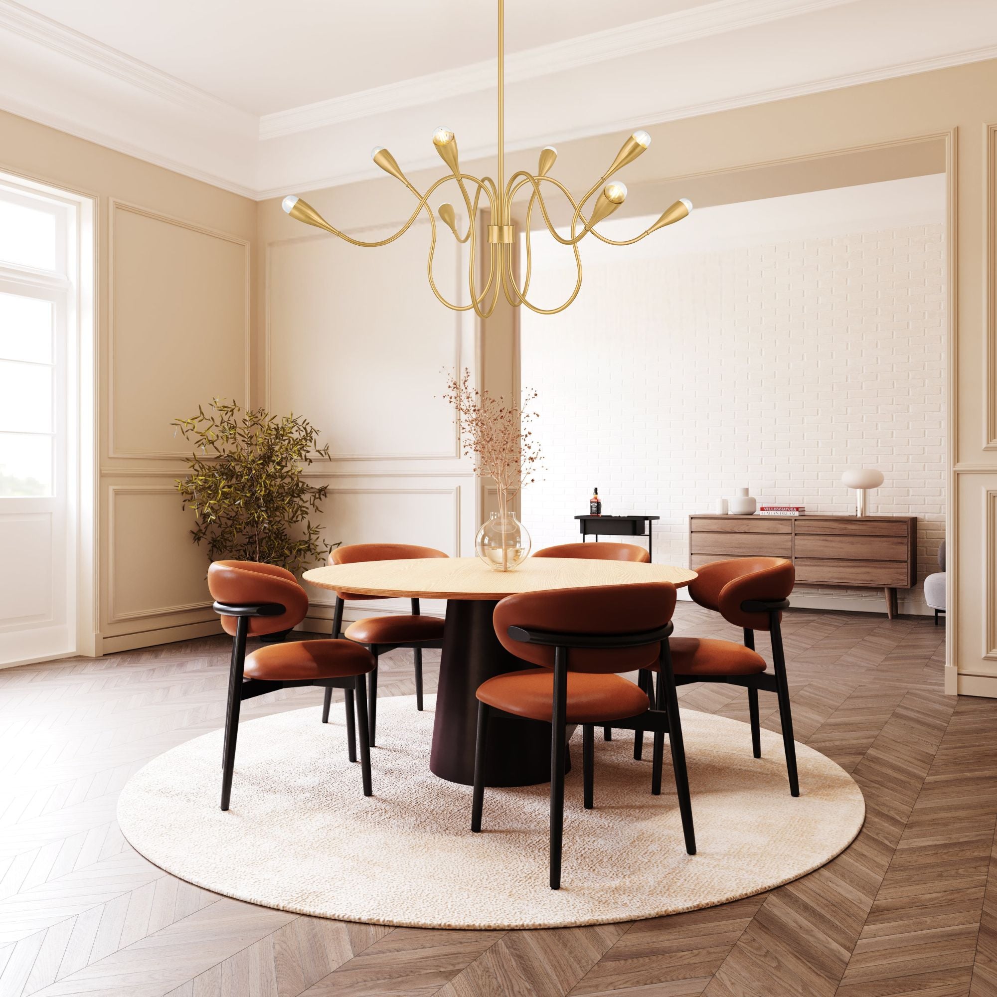 Mitzi Anaise Chandelier, Aged Brass