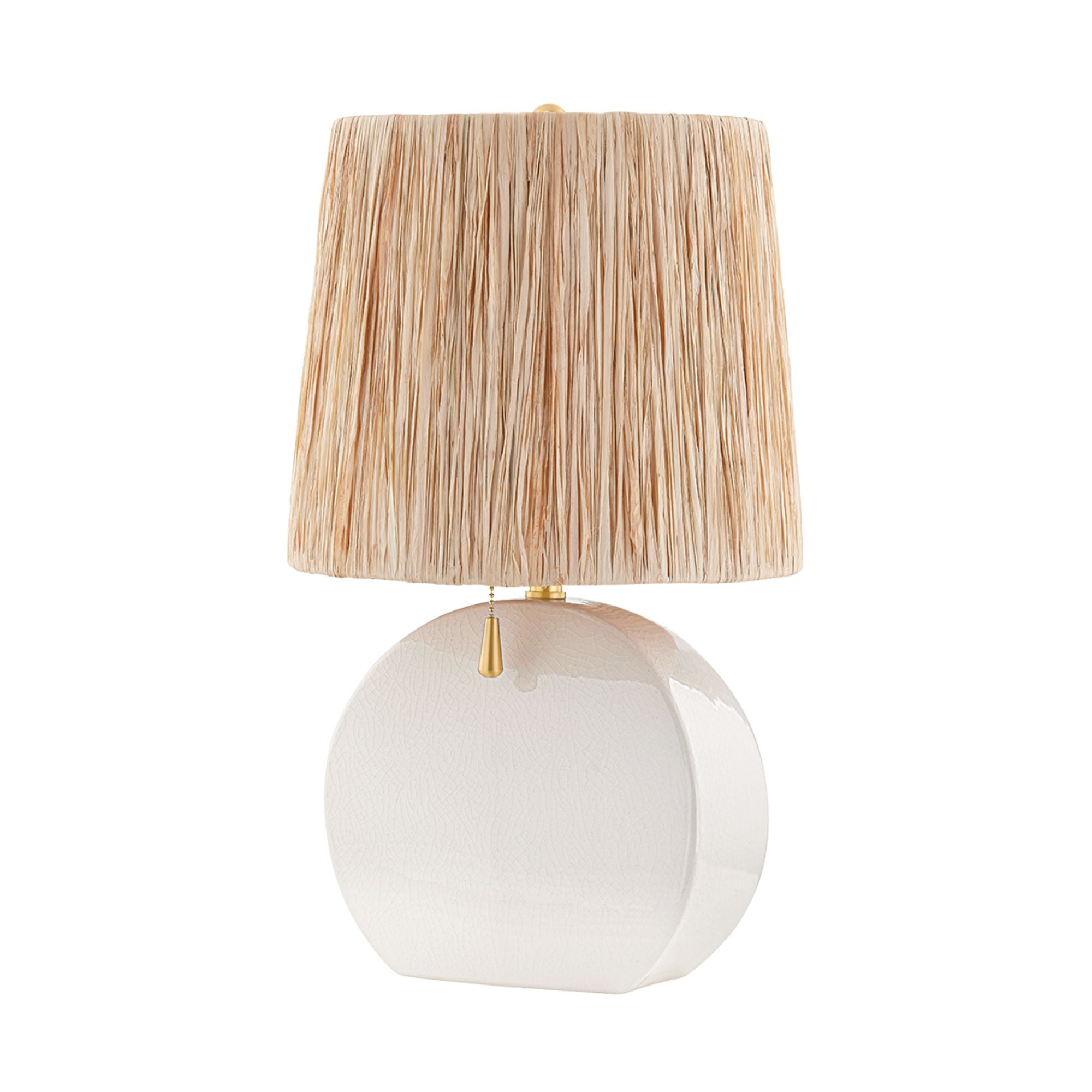 Aneesa 21" Table Lamp, Aged Brass/Glossy Crackle Glaze Finish