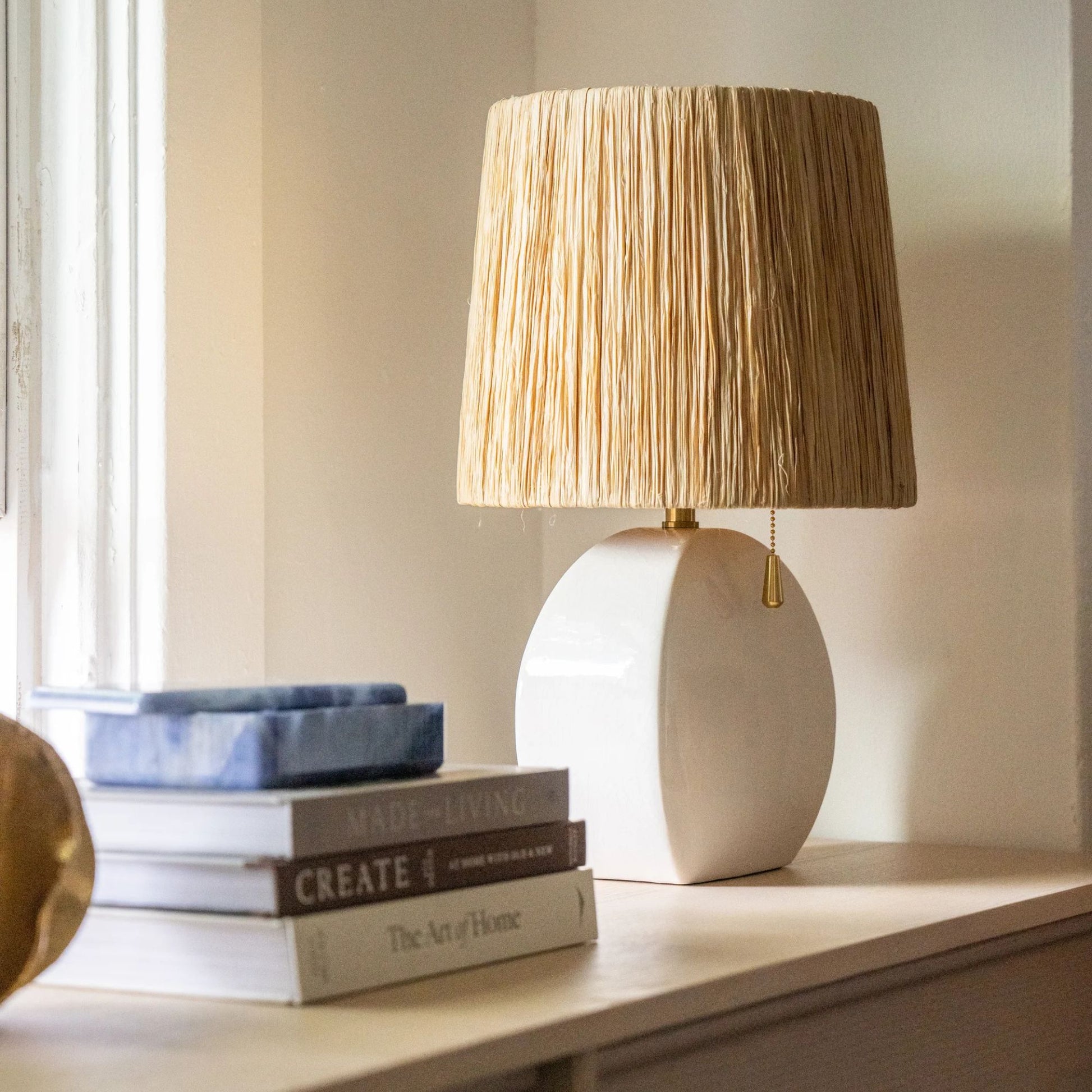 Mitzi - Aneesa 21" Table Lamp, Aged Brass/Glossy Crackle Glaze Finish | Bees Lighting