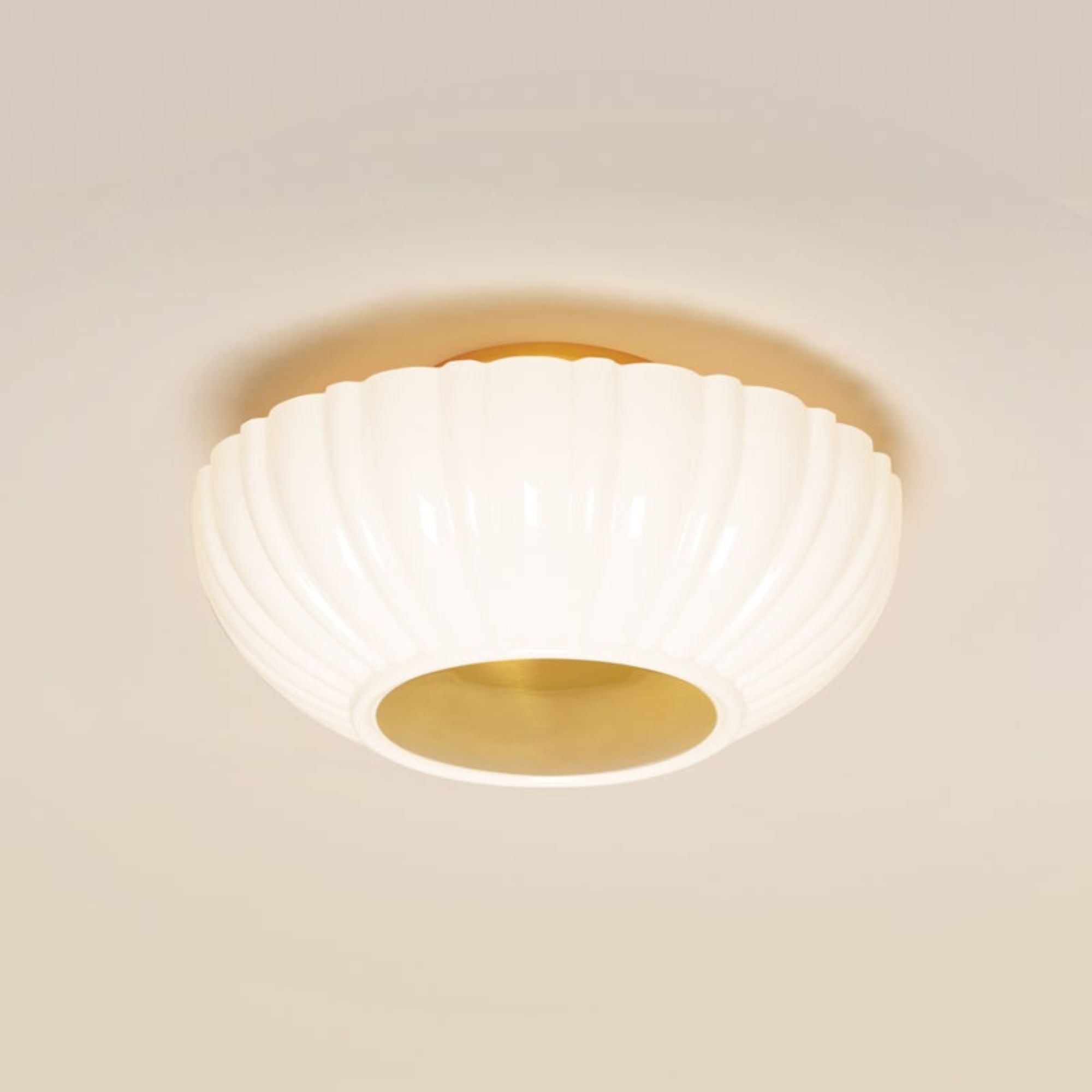 Anne 15" 2-Light Flush Mount, Aged Brass Finish