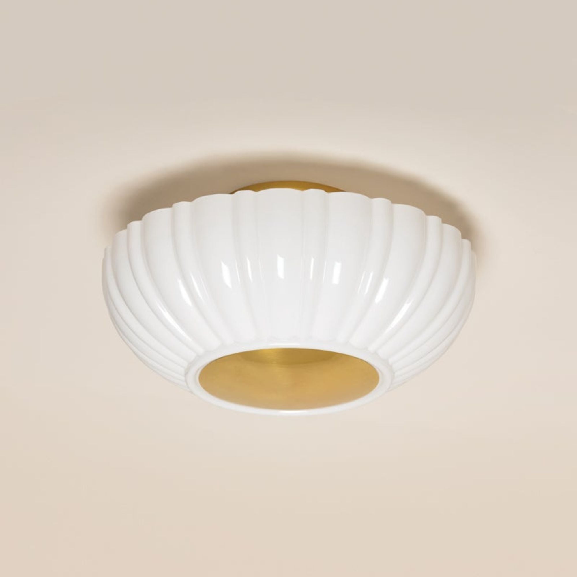 Anne 15" 2-Light Flush Mount, Aged Brass Finish